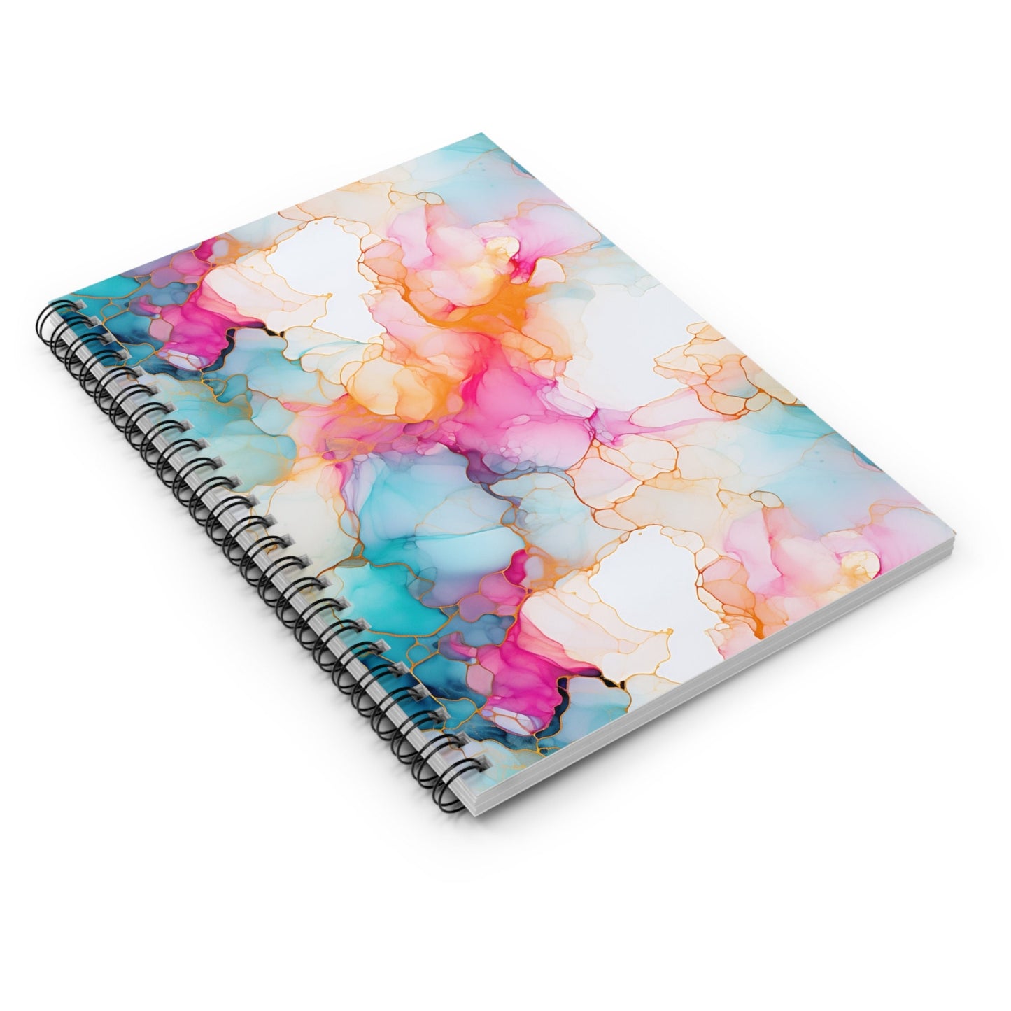 Alcohol Ink Spiral Notebook - Ruled Artistic Design - Original