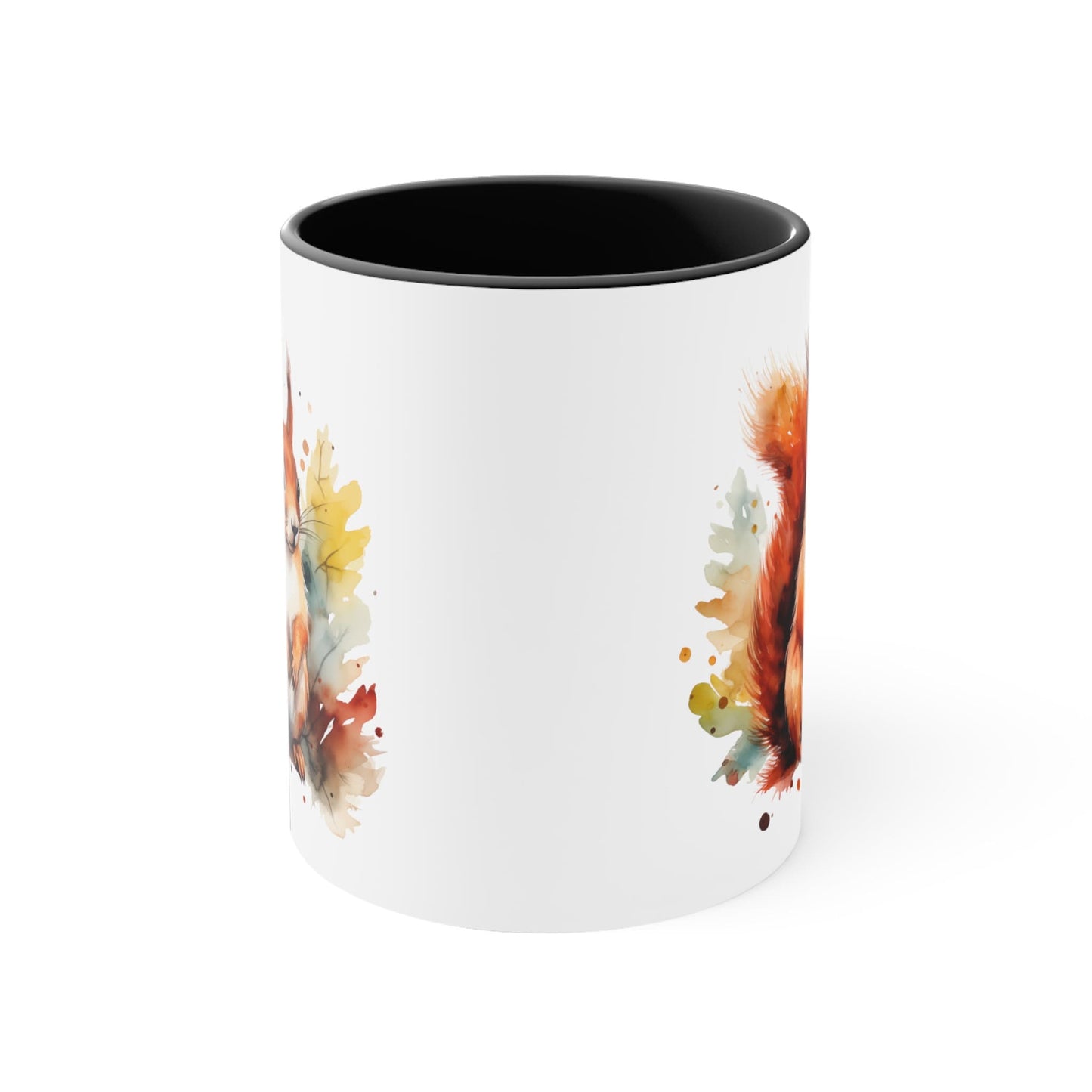 11oz Ceramic Squirrel Mug - Watercolor Design - Unique Artistic Drinkware