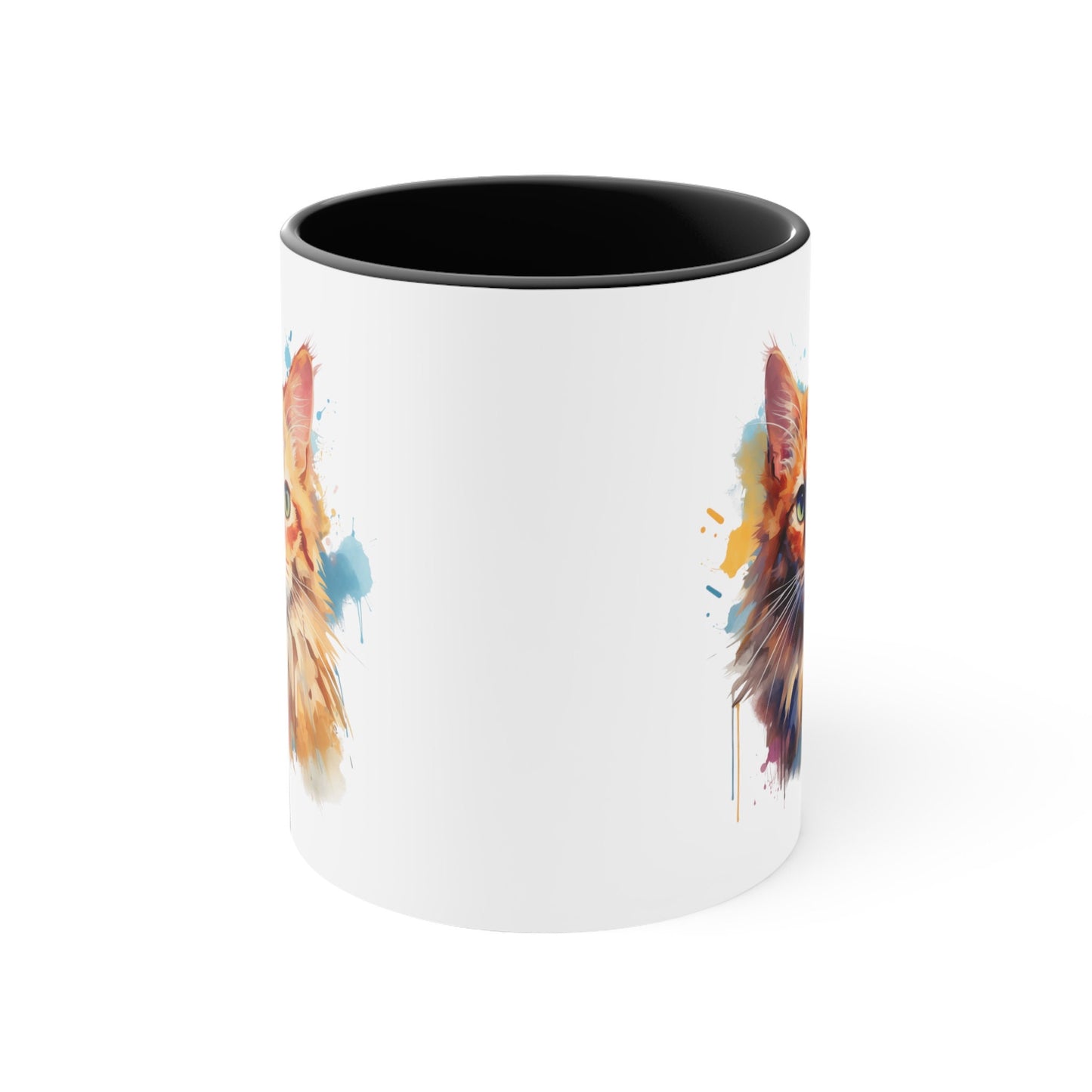 11oz Watercolor Cat Mug - Unique Ceramic for Kitty Lovers