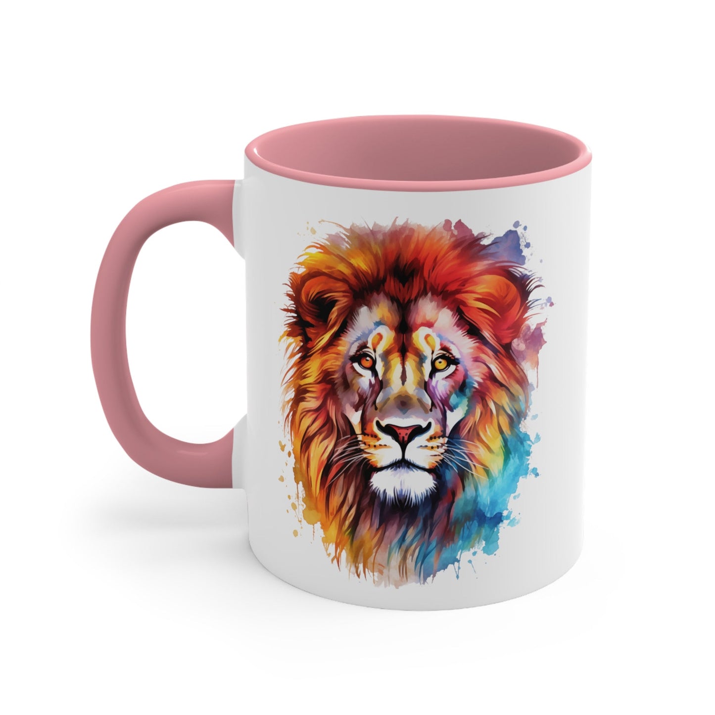 Artistic Ceramic Lion Mug - 11oz Watercolor Design for Art Lovers