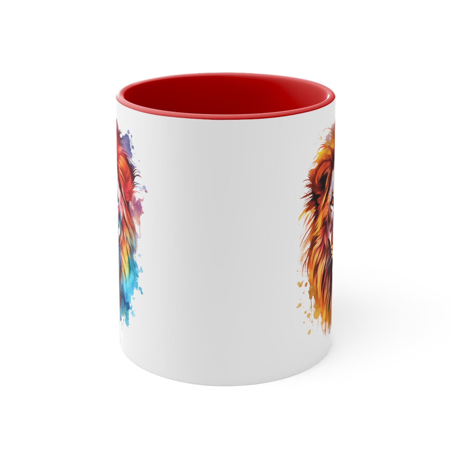 Artistic Ceramic Lion Mug - 11oz Watercolor Design for Art Lovers