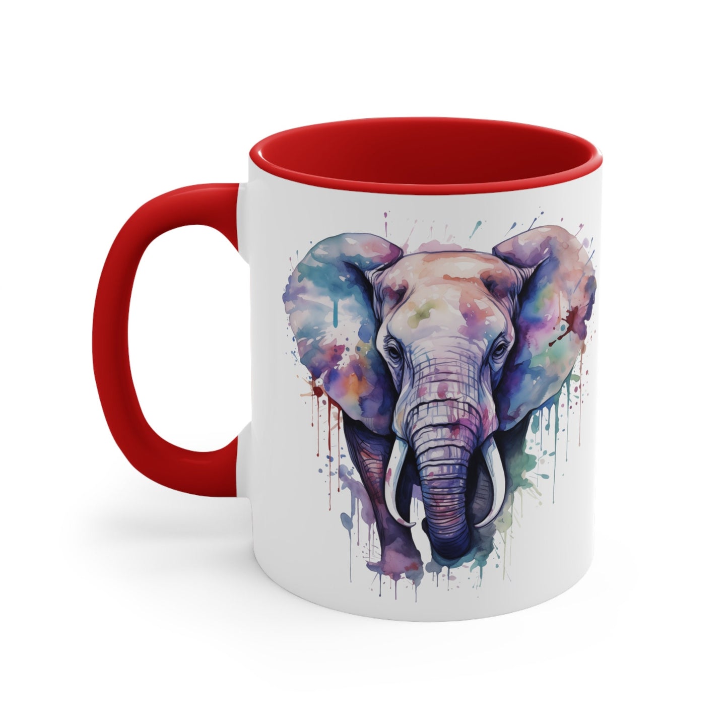 11oz Ceramic Watercolor Elephant Mug Home Decor Essential Hand-Painted Unique Design
