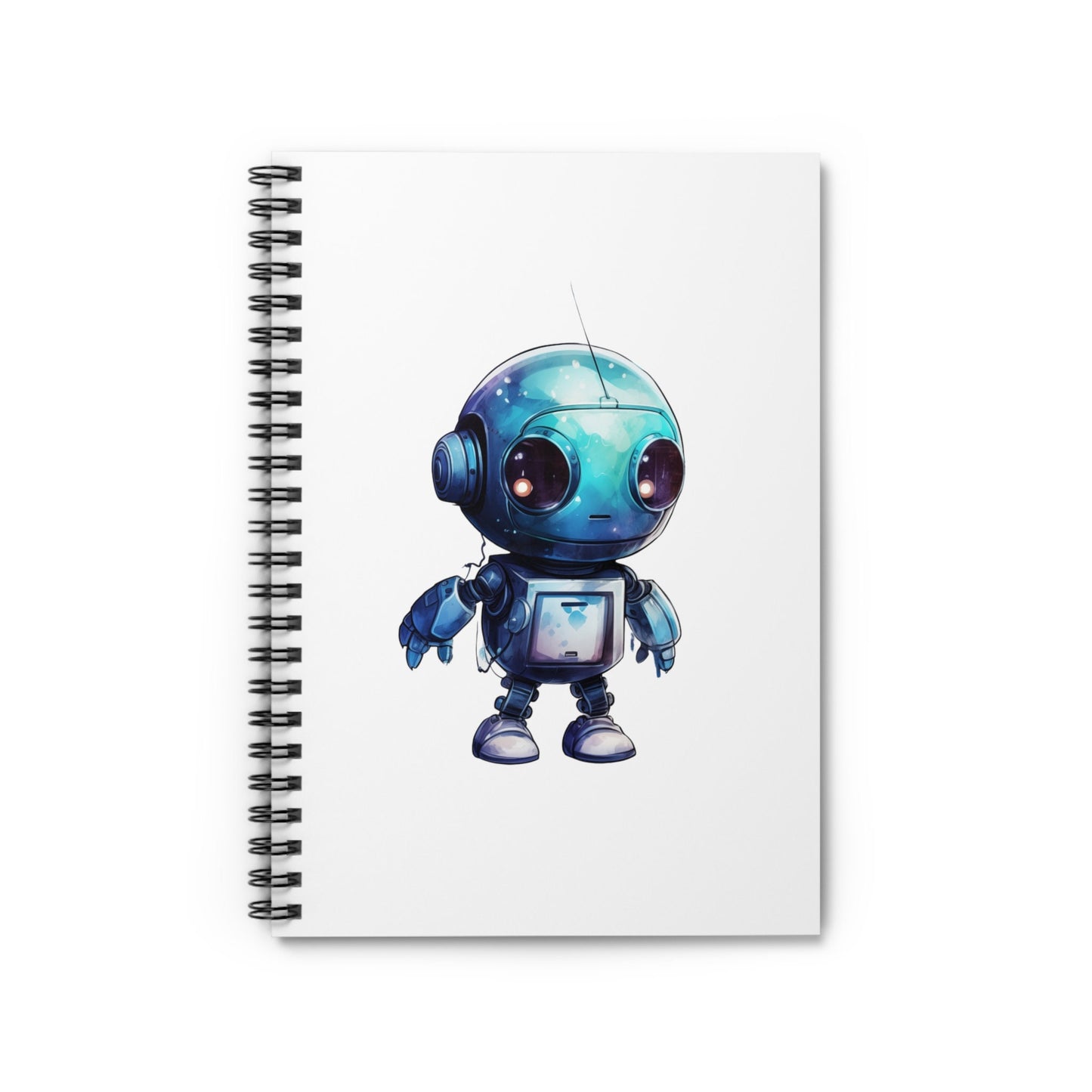 Adorable Robot Watercolor Spiral Journal - Perfect for Creatives