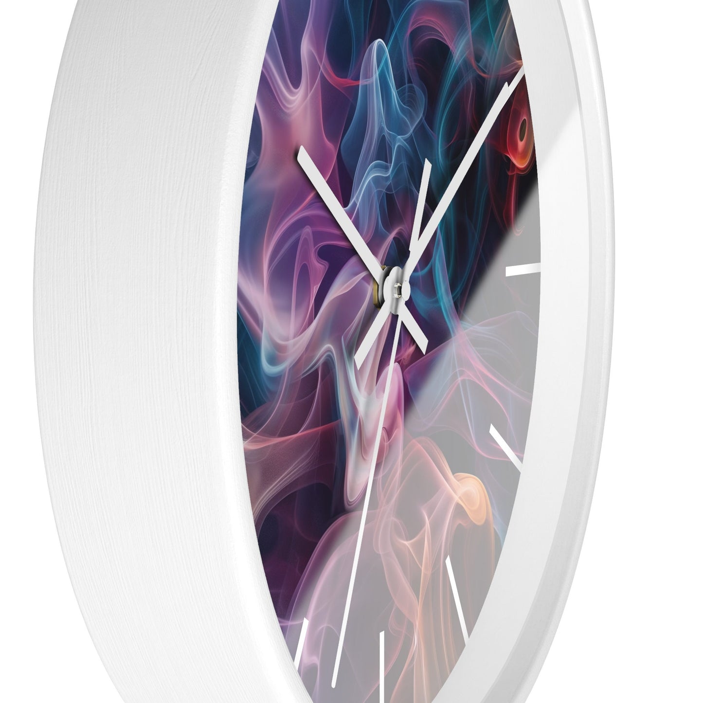 Artistic Golden Wisps and Smoke Wall Clock