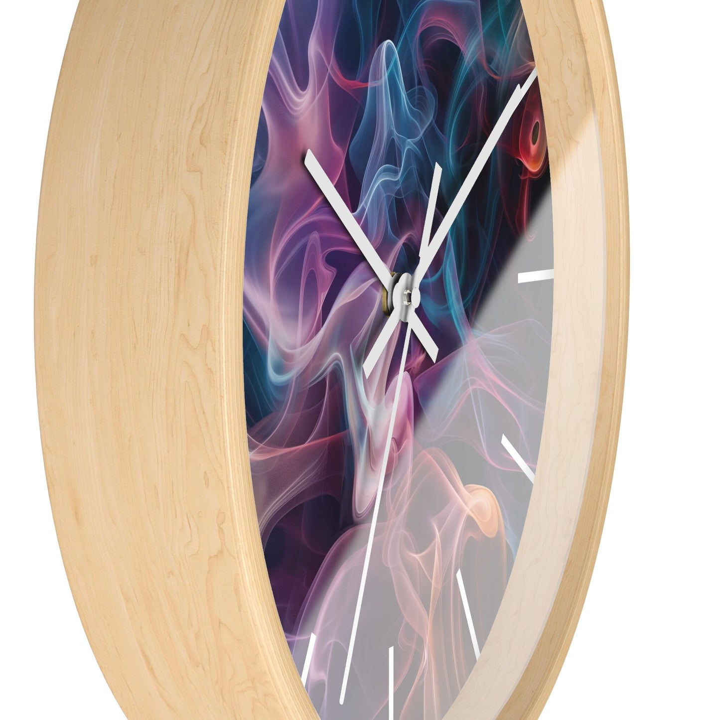 Artistic Golden Wisps and Smoke Wall Clock