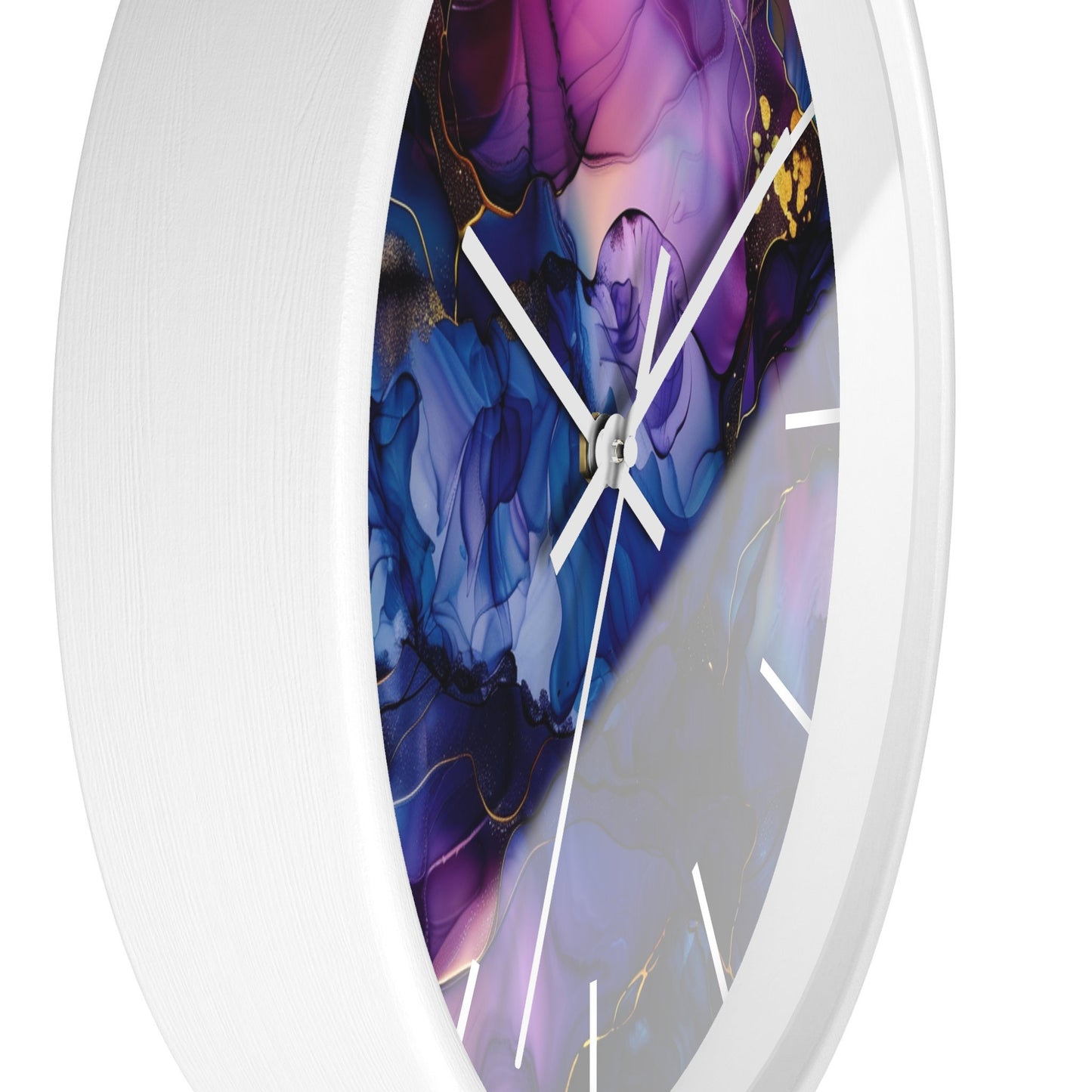 Artistic Golden Wisps and Smoke Wall Clock