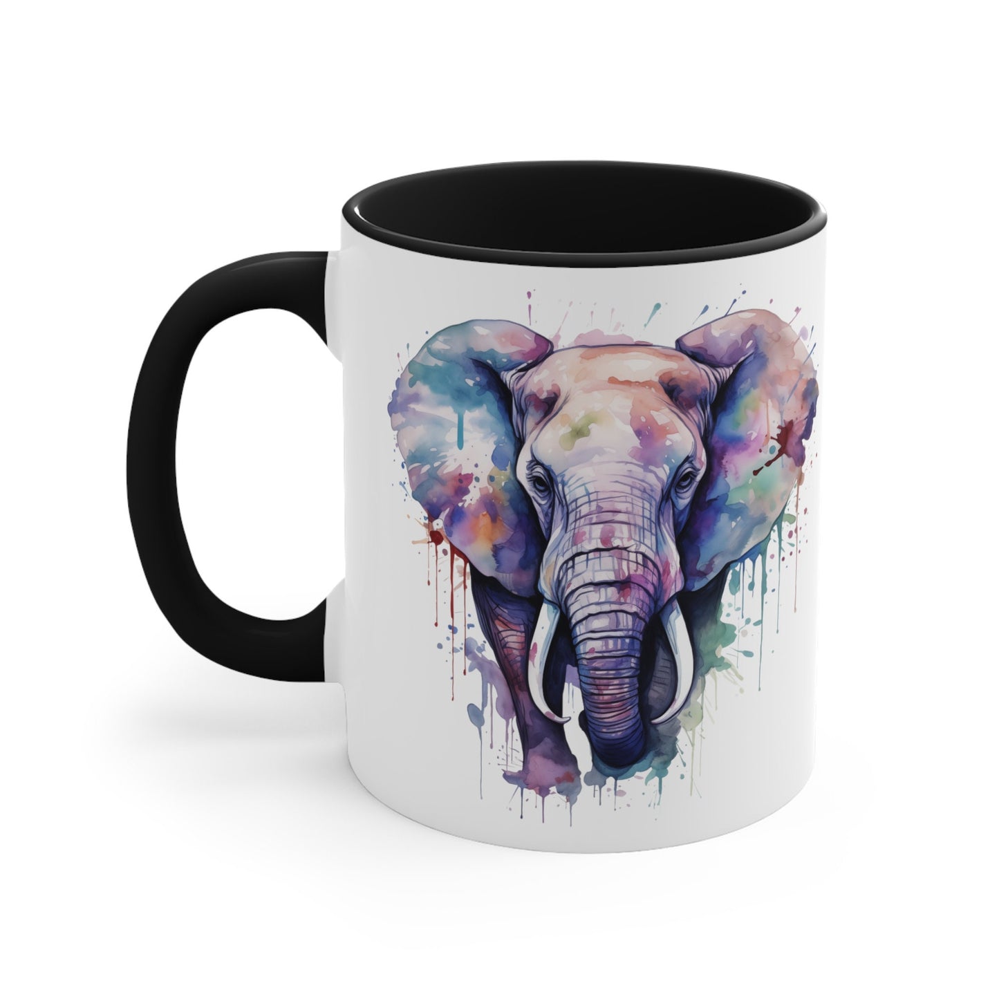 11oz Ceramic Watercolor Elephant Mug Home Decor Essential Hand-Painted Unique Design