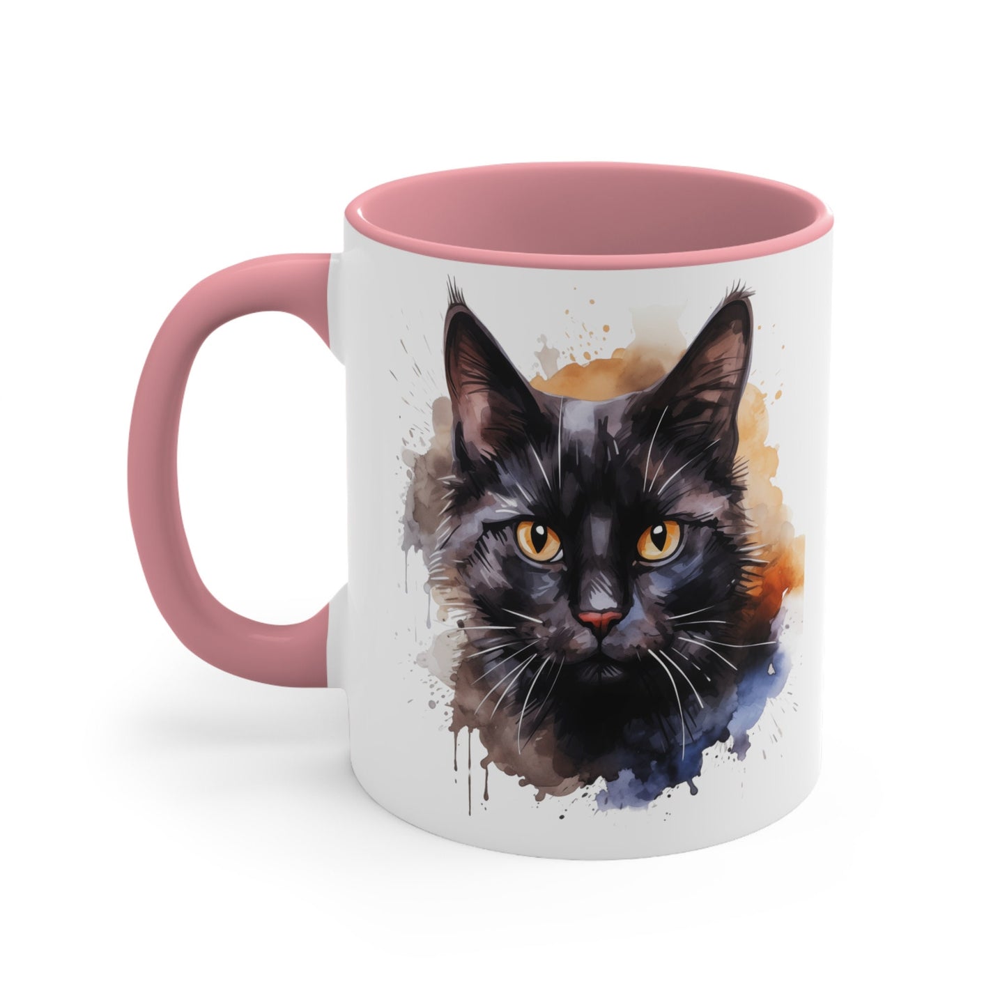 Art Lovers Ceramic Watercolor Black Cat Mug - 11oz