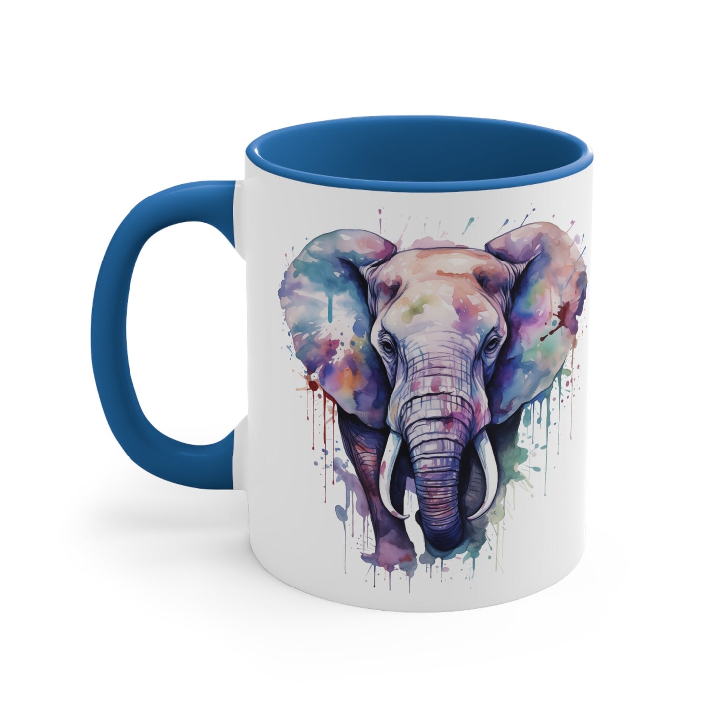 11oz Ceramic Watercolor Elephant Mug Home Decor Essential Hand-Painted Unique Design