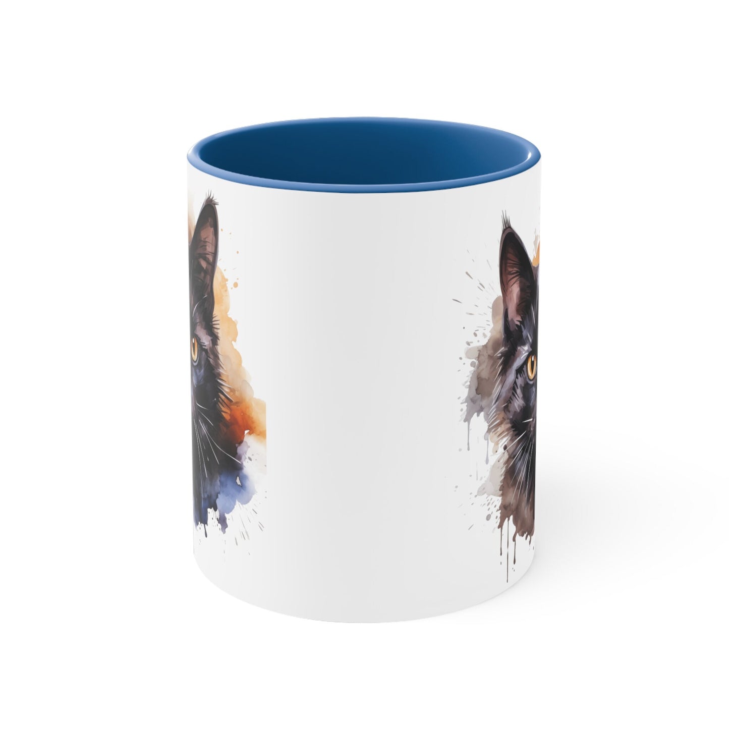Art Lovers Ceramic Watercolor Black Cat Mug - 11oz
