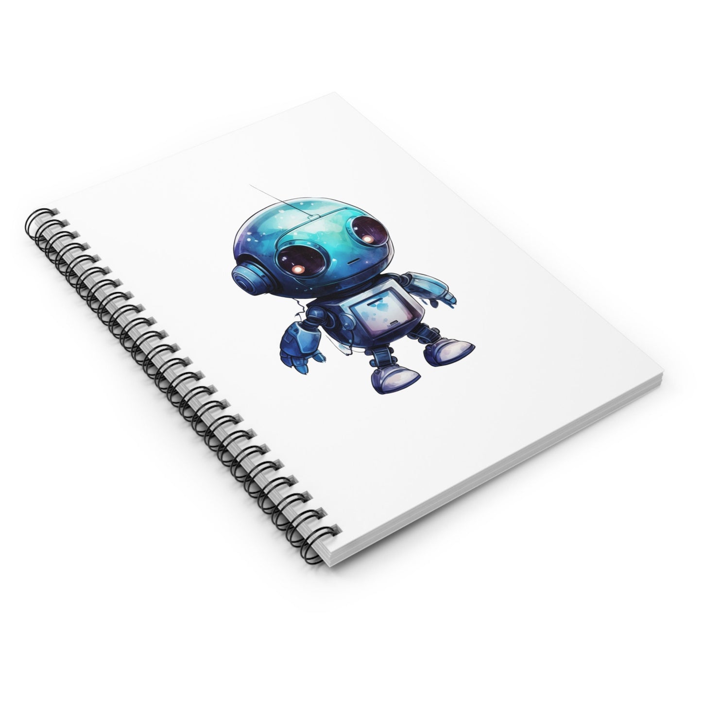 Adorable Robot Watercolor Spiral Journal - Perfect for Creatives