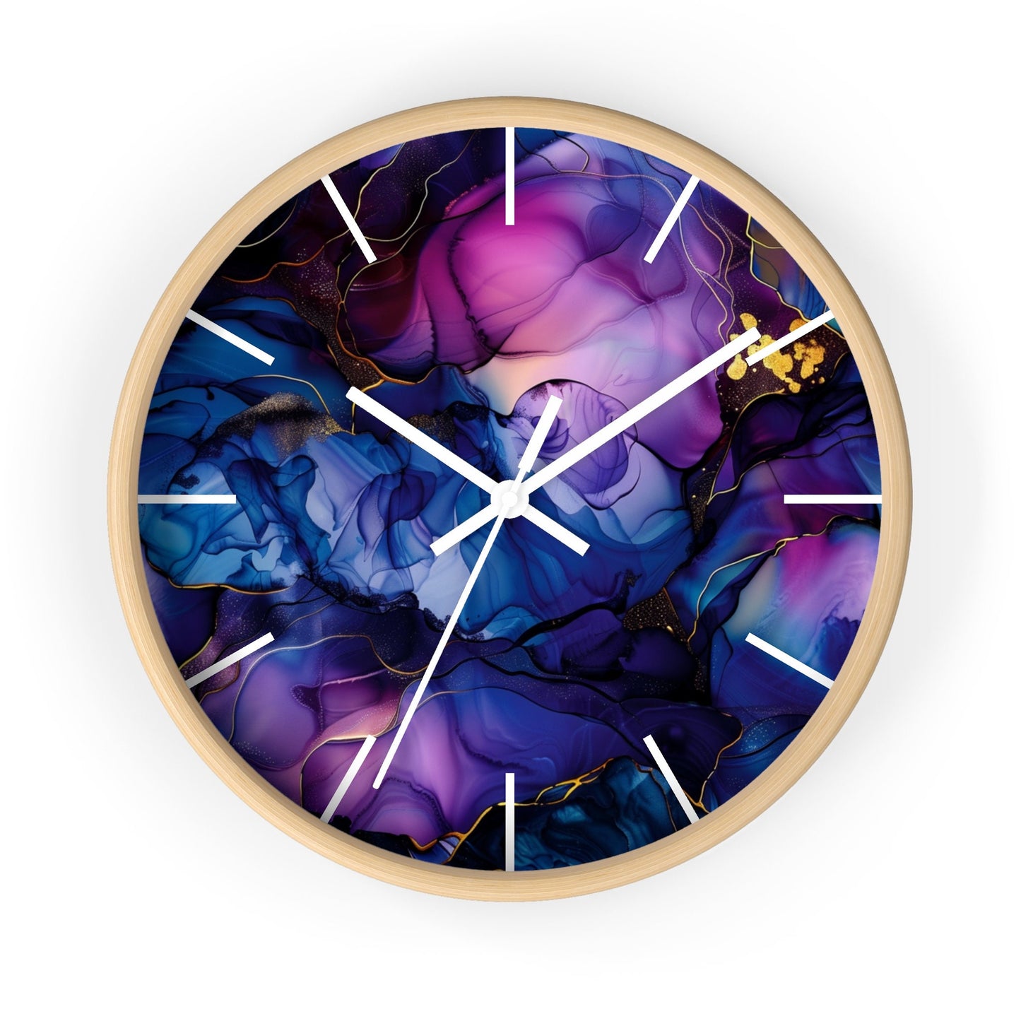Artistic Golden Wisps and Smoke Wall Clock