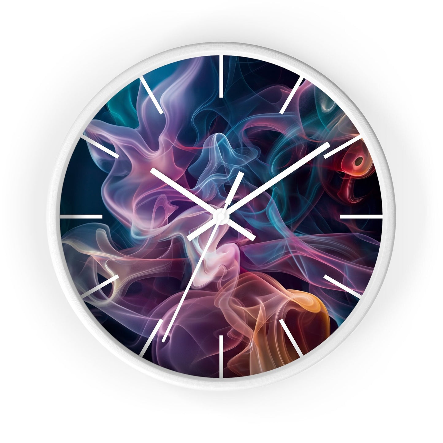 Artistic Golden Wisps and Smoke Wall Clock