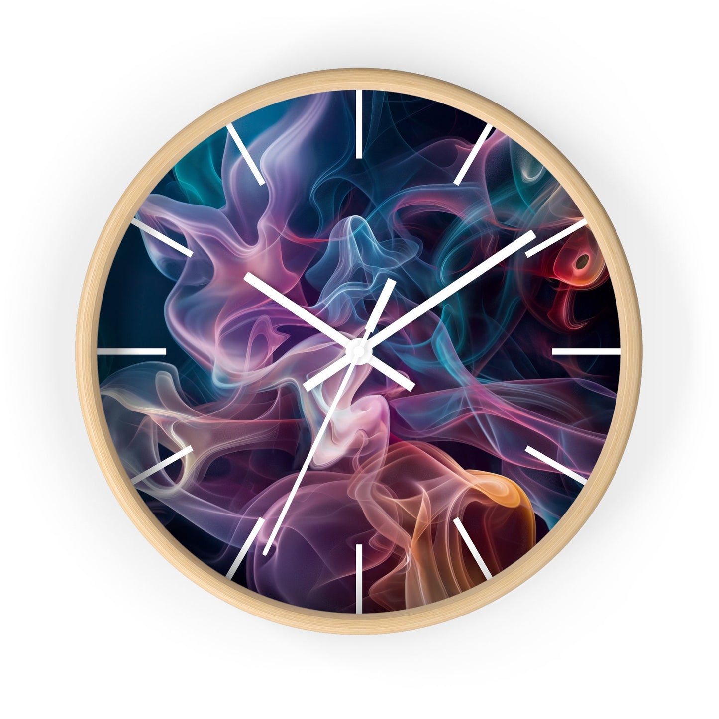 Artistic Golden Wisps and Smoke Wall Clock