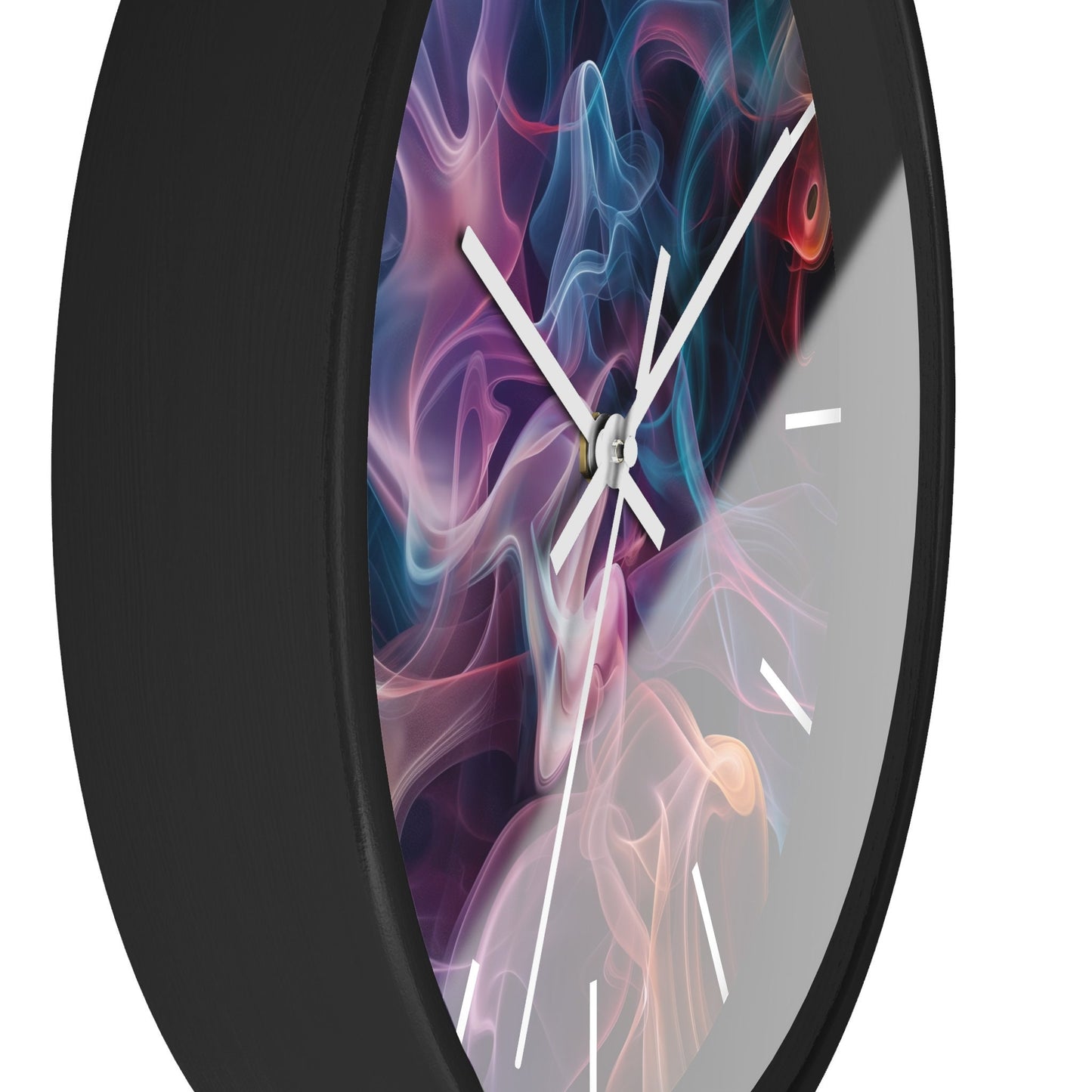 Artistic Golden Wisps and Smoke Wall Clock