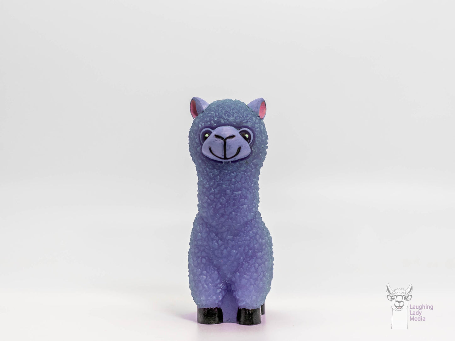 Cute Purple Lavender Alpaca Figurine Epoxy Resin and Hand-Painted Llama Décor