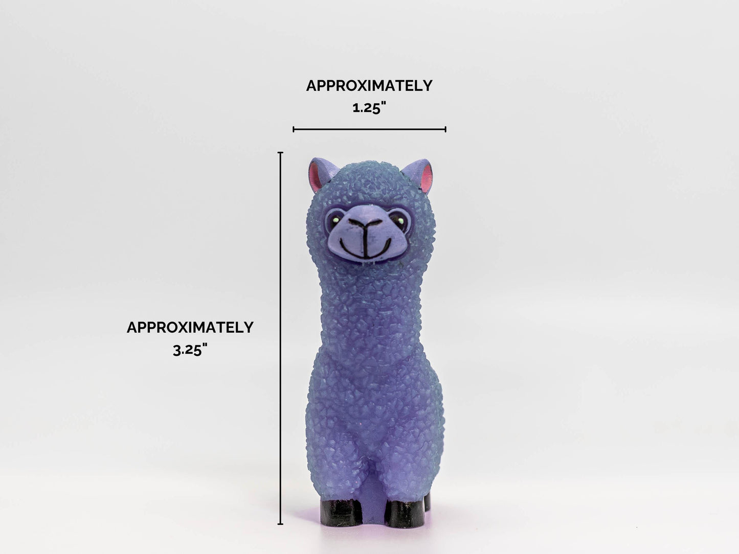 Cute Purple Lavender Alpaca Figurine Epoxy Resin and Hand-Painted Llama Décor