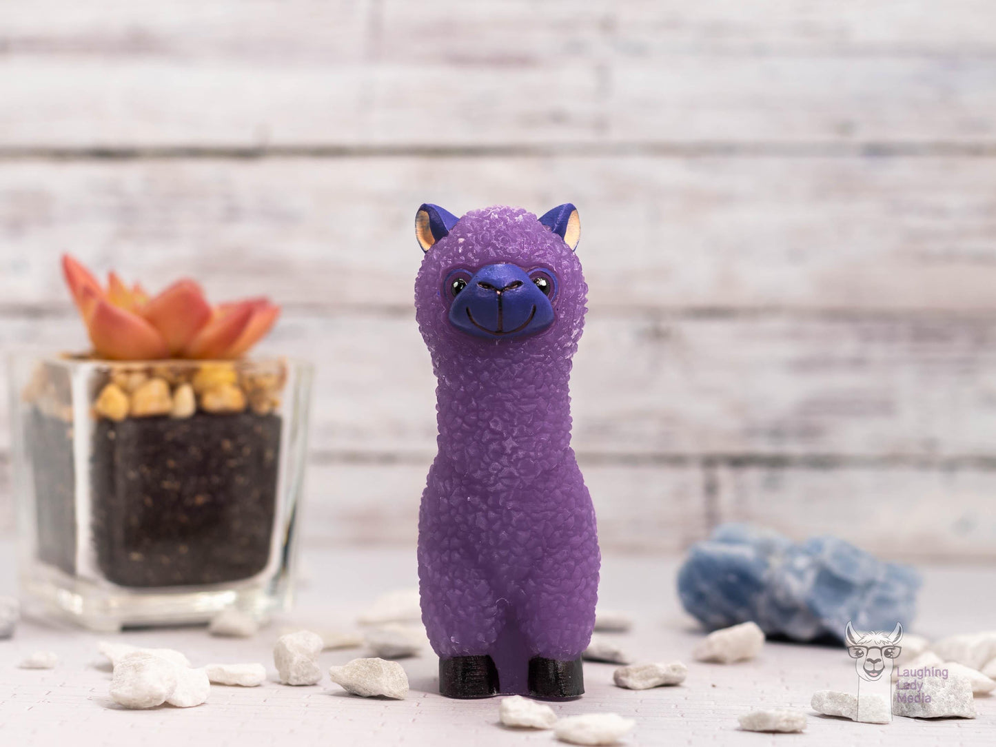 Purple Resin Llama Figurine Handmade, Adorable, and Unique Gift