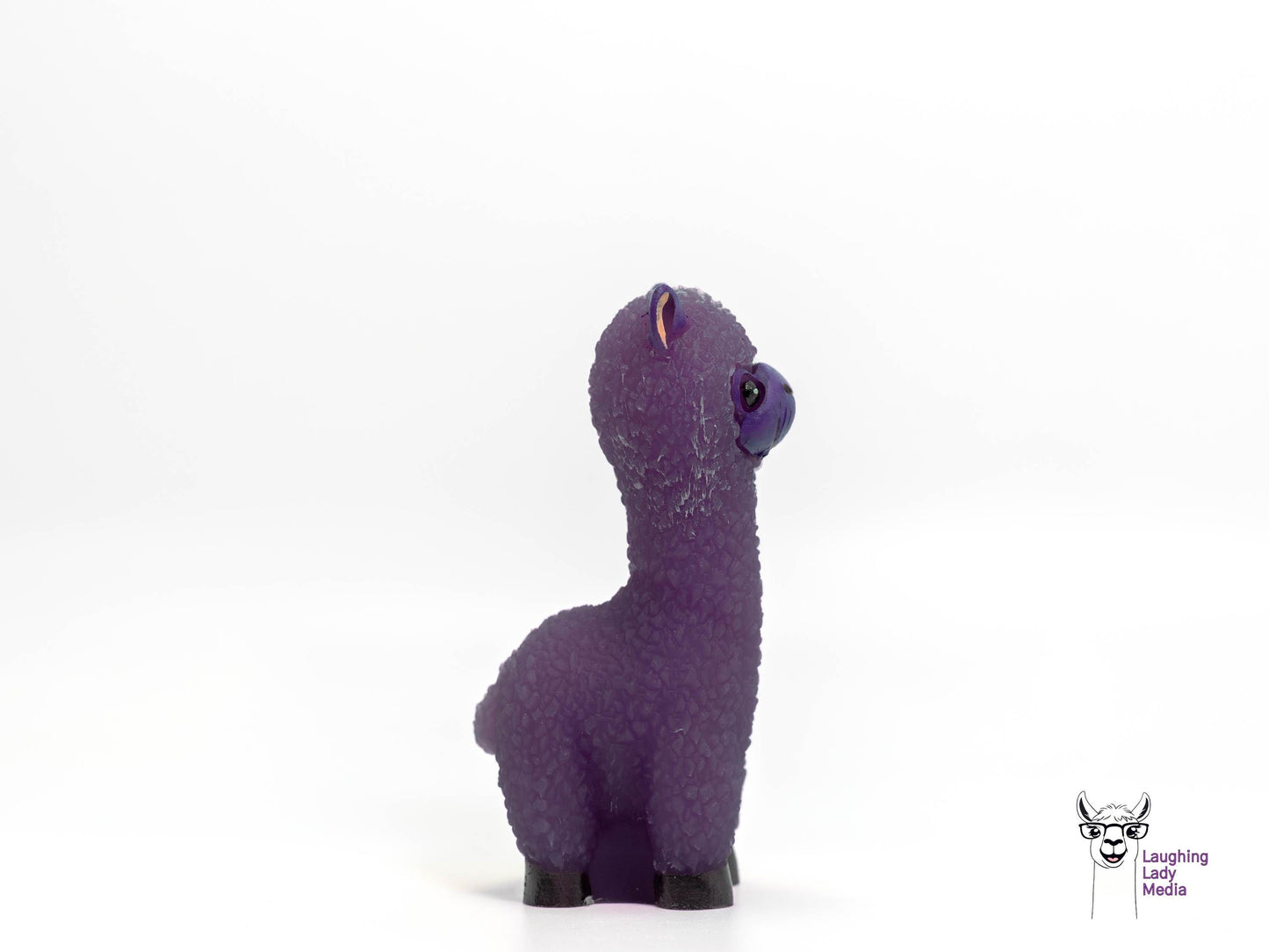 One-of-a-Kind Purple Resin Llama Adorable Hand-Painted Alpaca Figurine