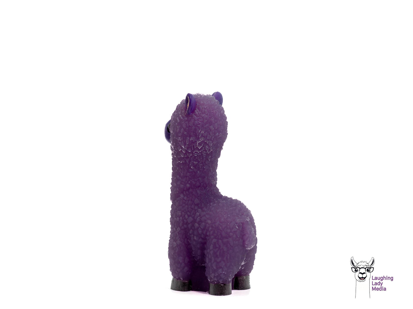 One-of-a-Kind Purple Resin Llama Adorable Hand-Painted Alpaca Figurine