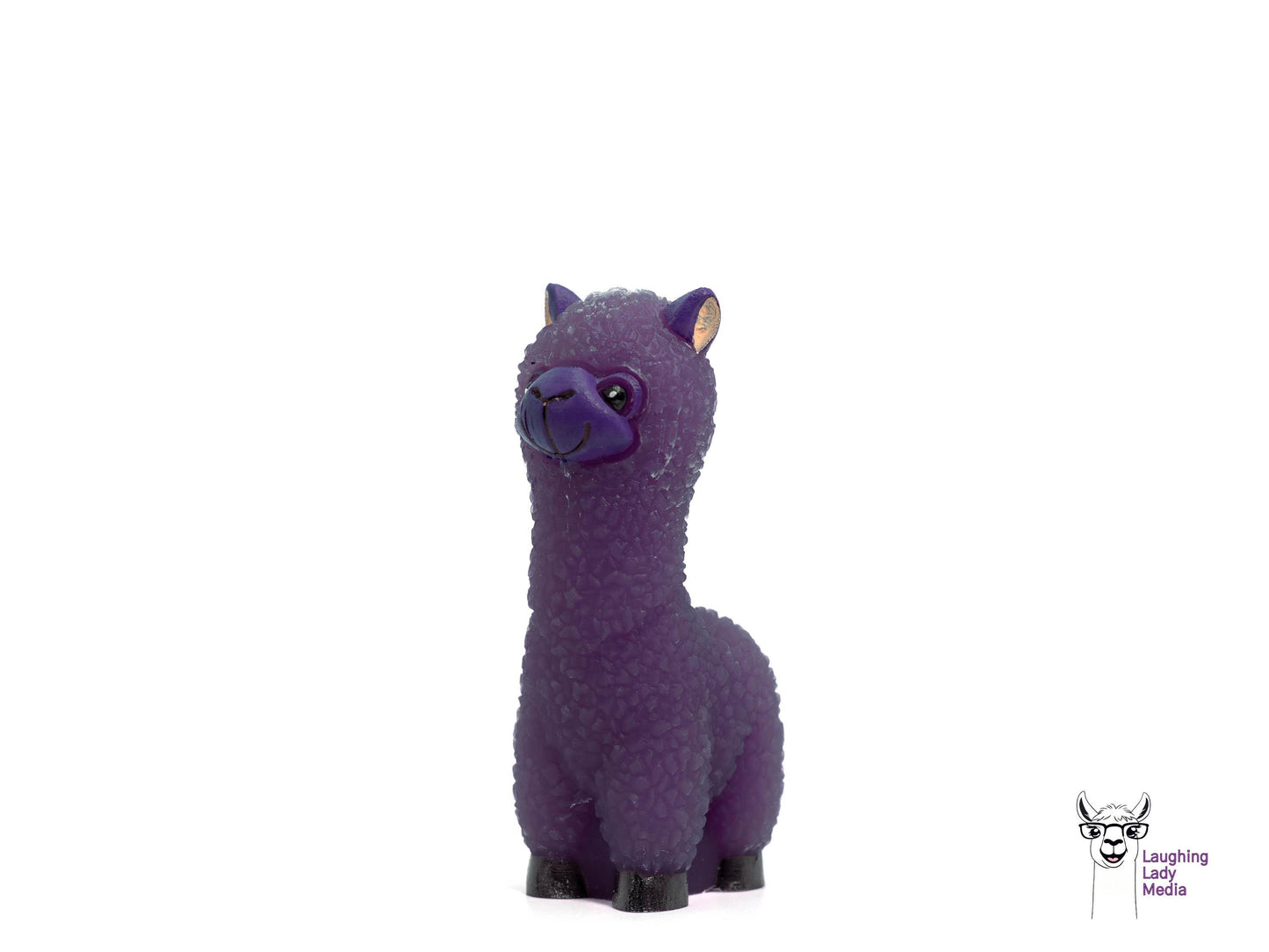 One-of-a-Kind Purple Resin Llama Adorable Hand-Painted Alpaca Figurine