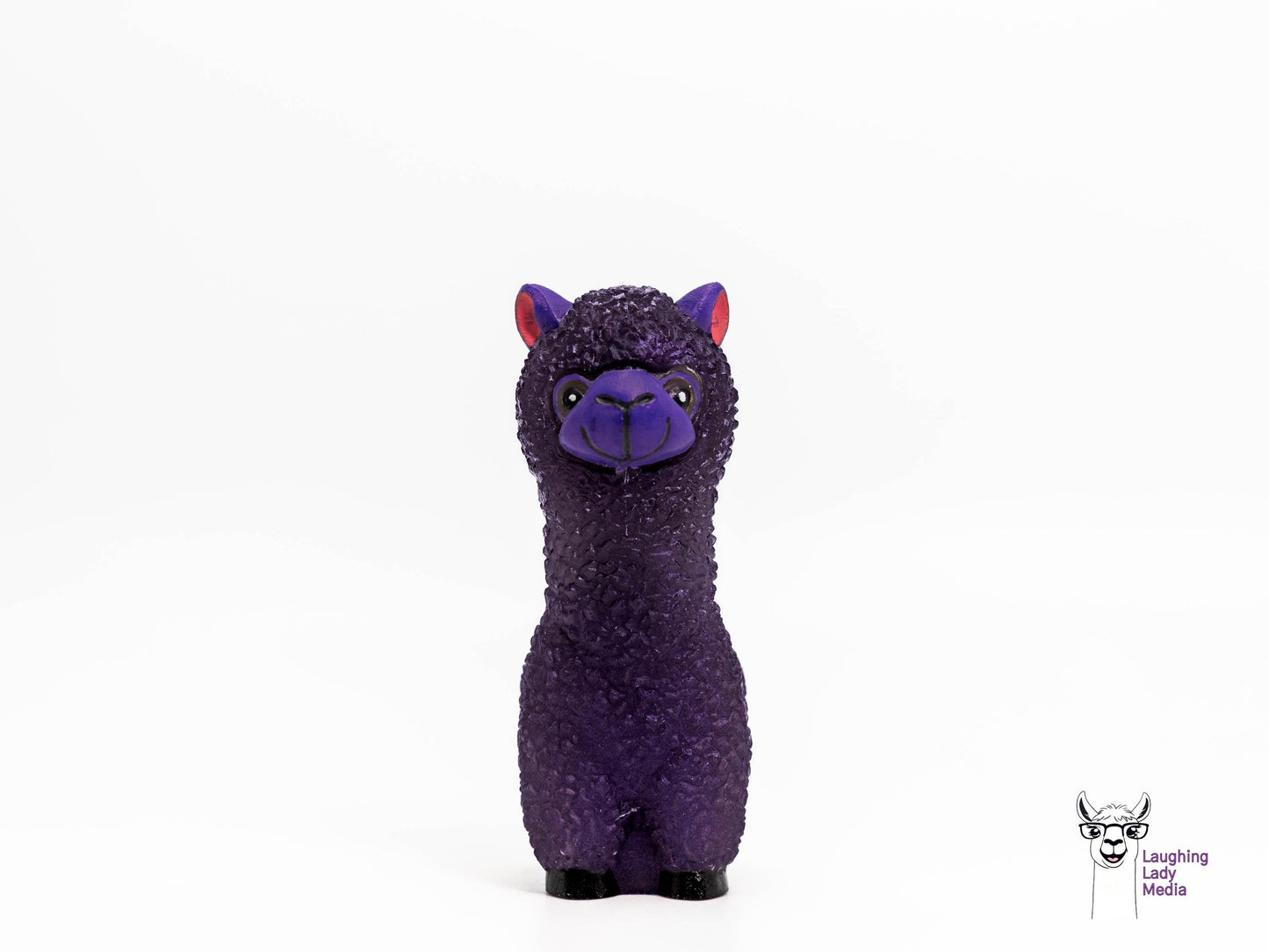 Cute Purple Resin Alpaca Handmade Colorful Llama Home Décor Accent