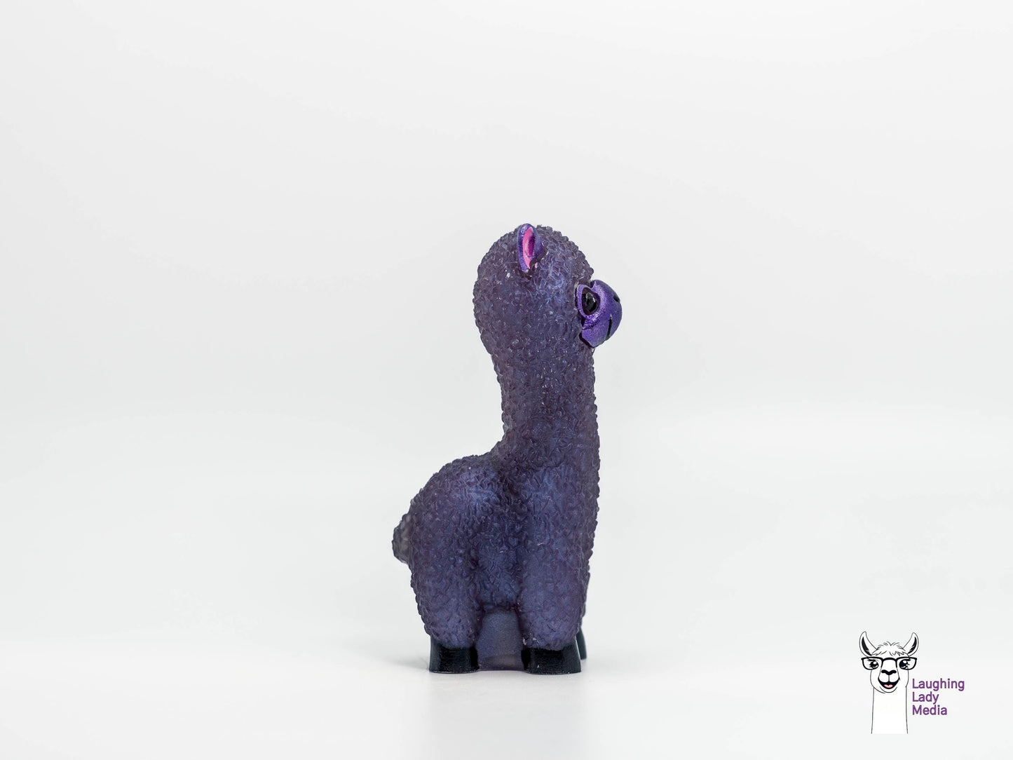 Cute Purple Resin Alpaca Handmade Colorful Llama Home Décor Accent