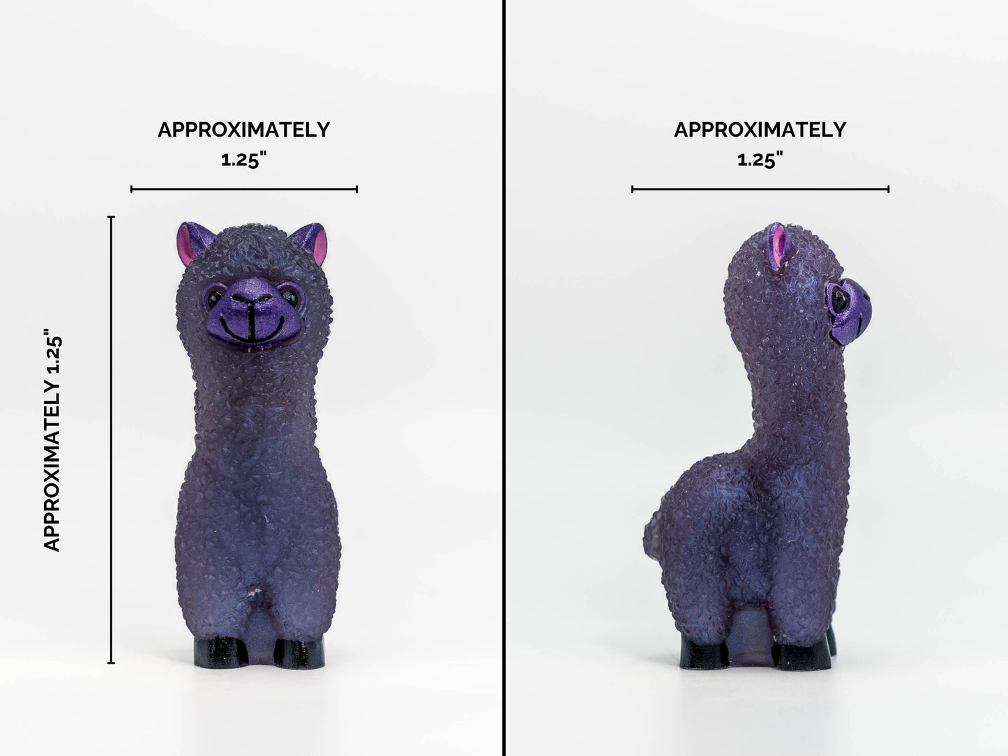 Cute Purple Resin Alpaca Handmade Colorful Llama Home Décor Accent