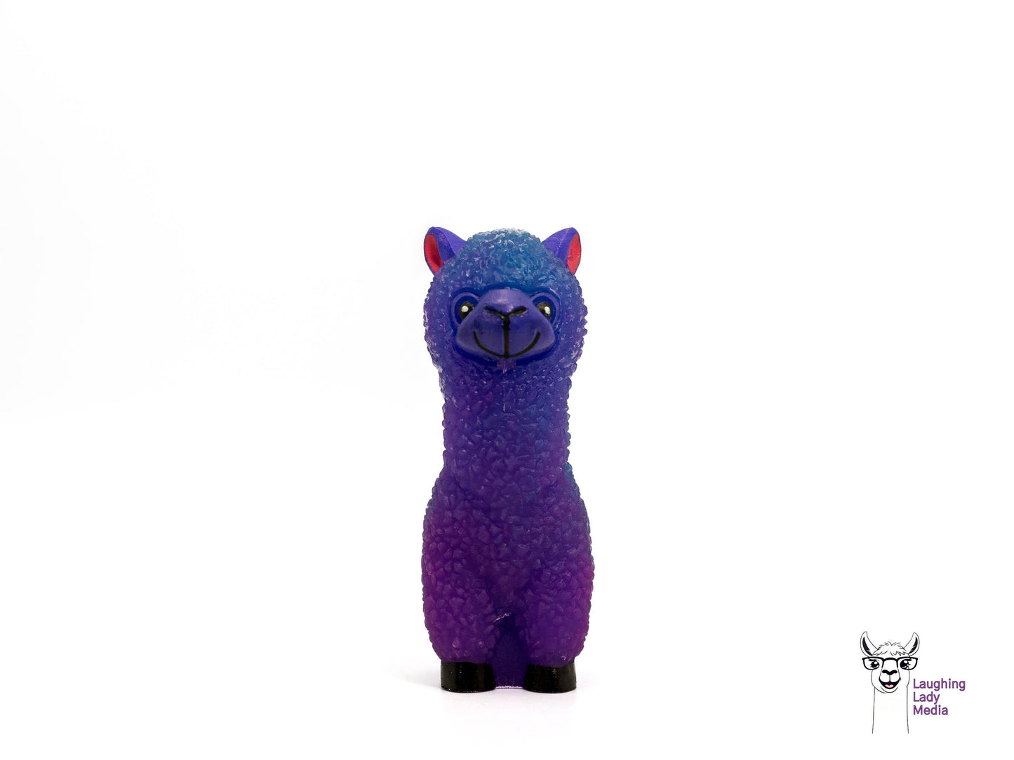 One-of-a-Kind Purple and Blue Alpaca Figurine Handmade Resin Llama Gift