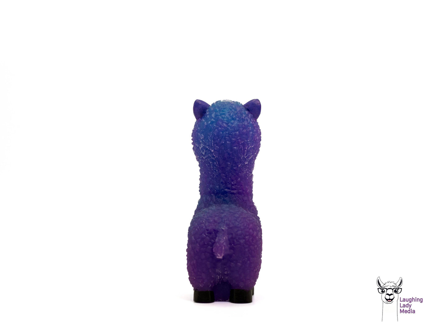 One-of-a-Kind Purple and Blue Alpaca Figurine Handmade Resin Llama Gift