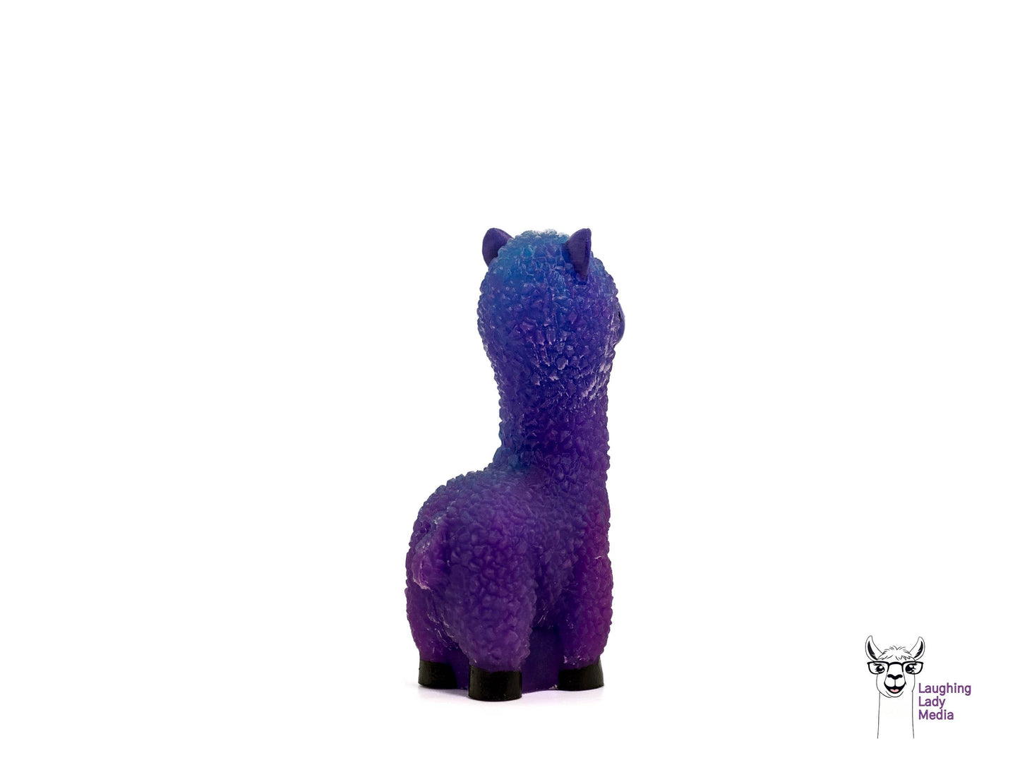 One-of-a-Kind Purple and Blue Alpaca Figurine Handmade Resin Llama Gift