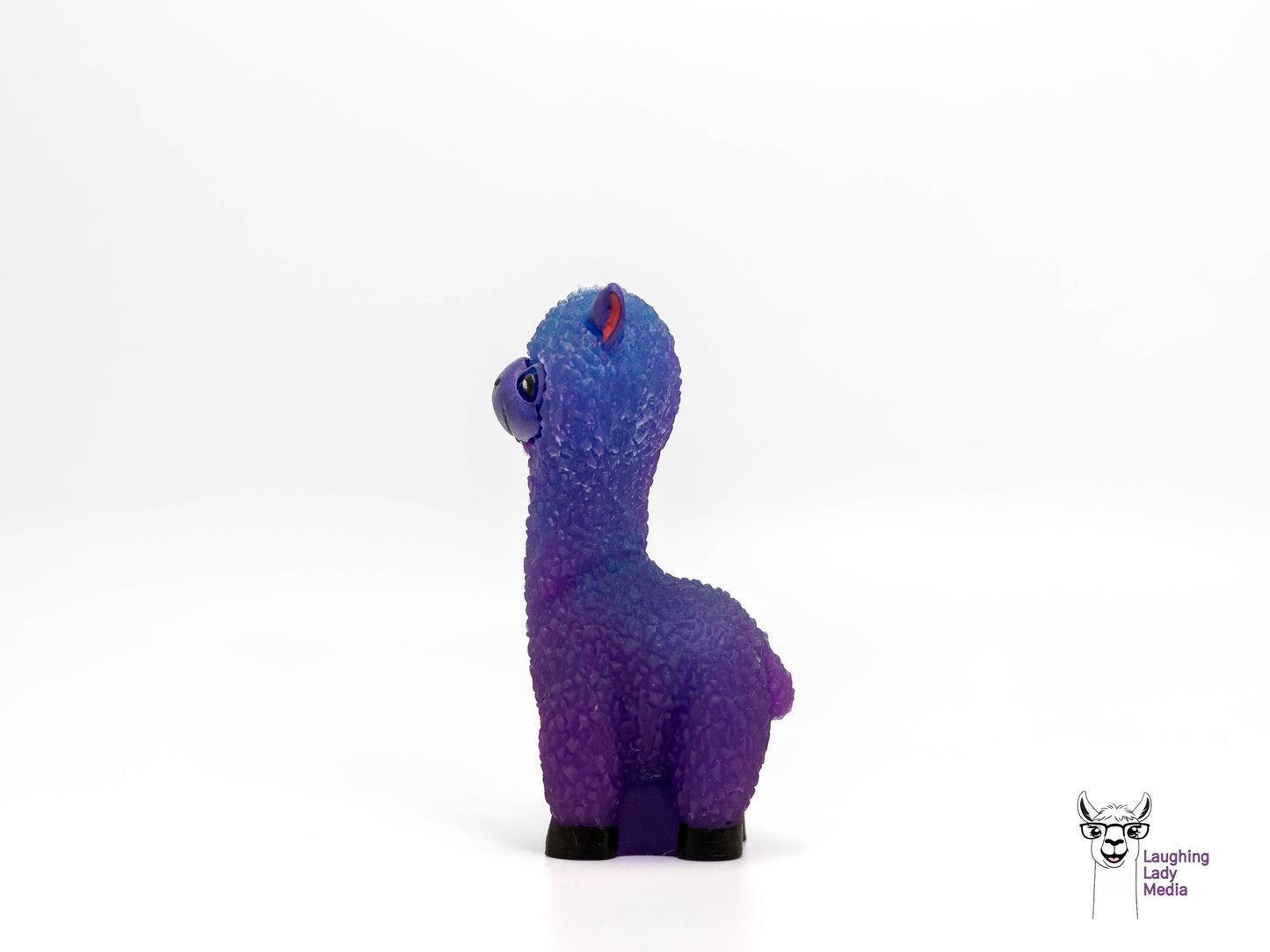 One-of-a-Kind Purple and Blue Alpaca Figurine Handmade Resin Llama Gift