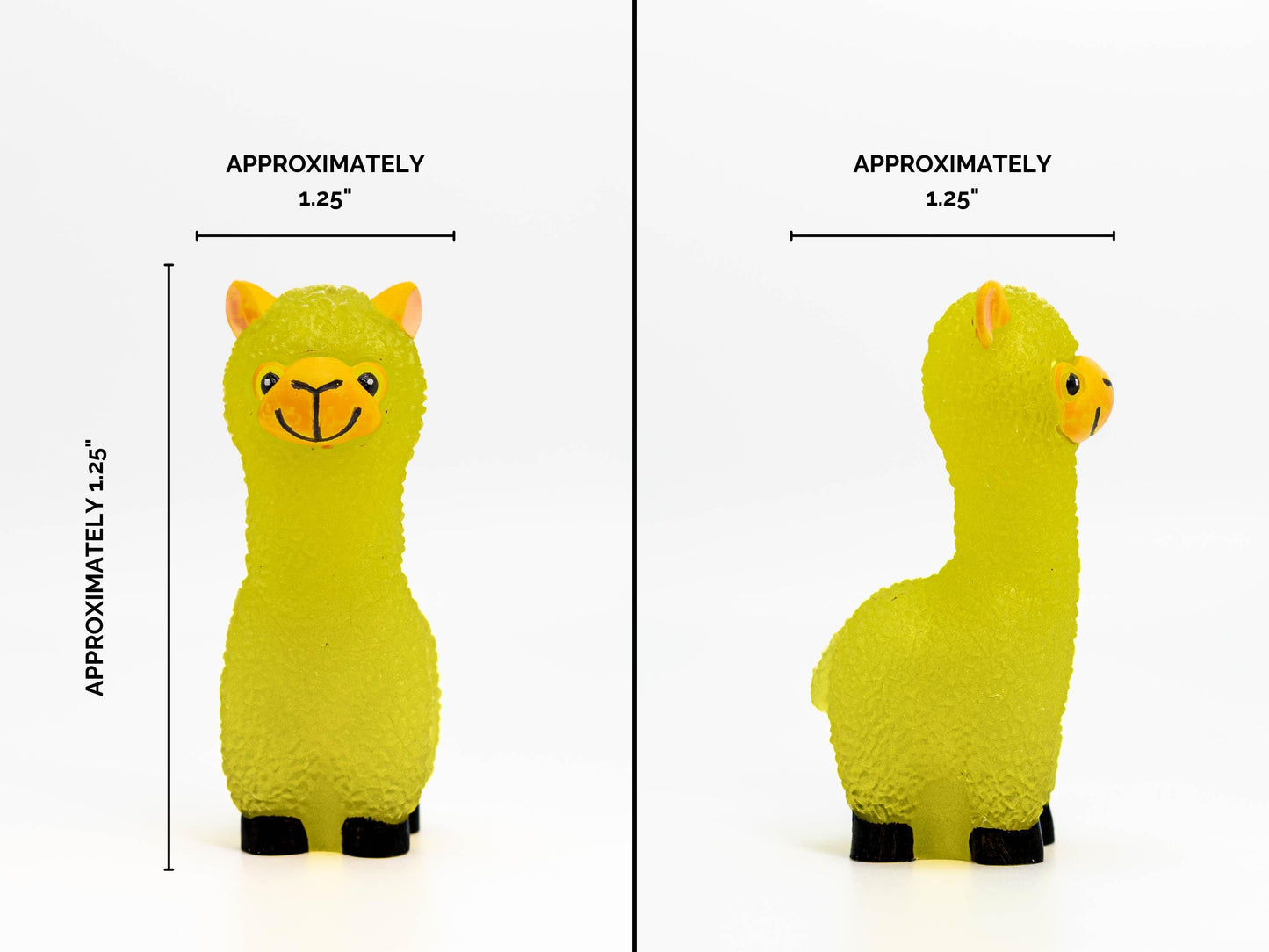 Sunshine Yellow Alpaca Figurine Colorful Hand-Painted Resin Llama