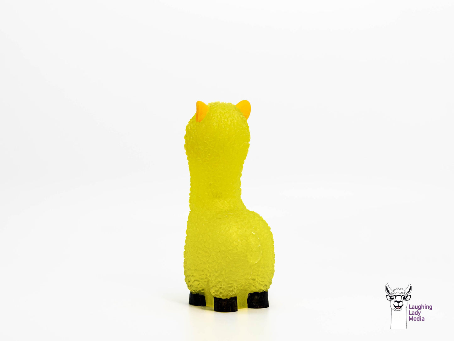 Sunshine Yellow Alpaca Figurine Colorful Hand-Painted Resin Llama