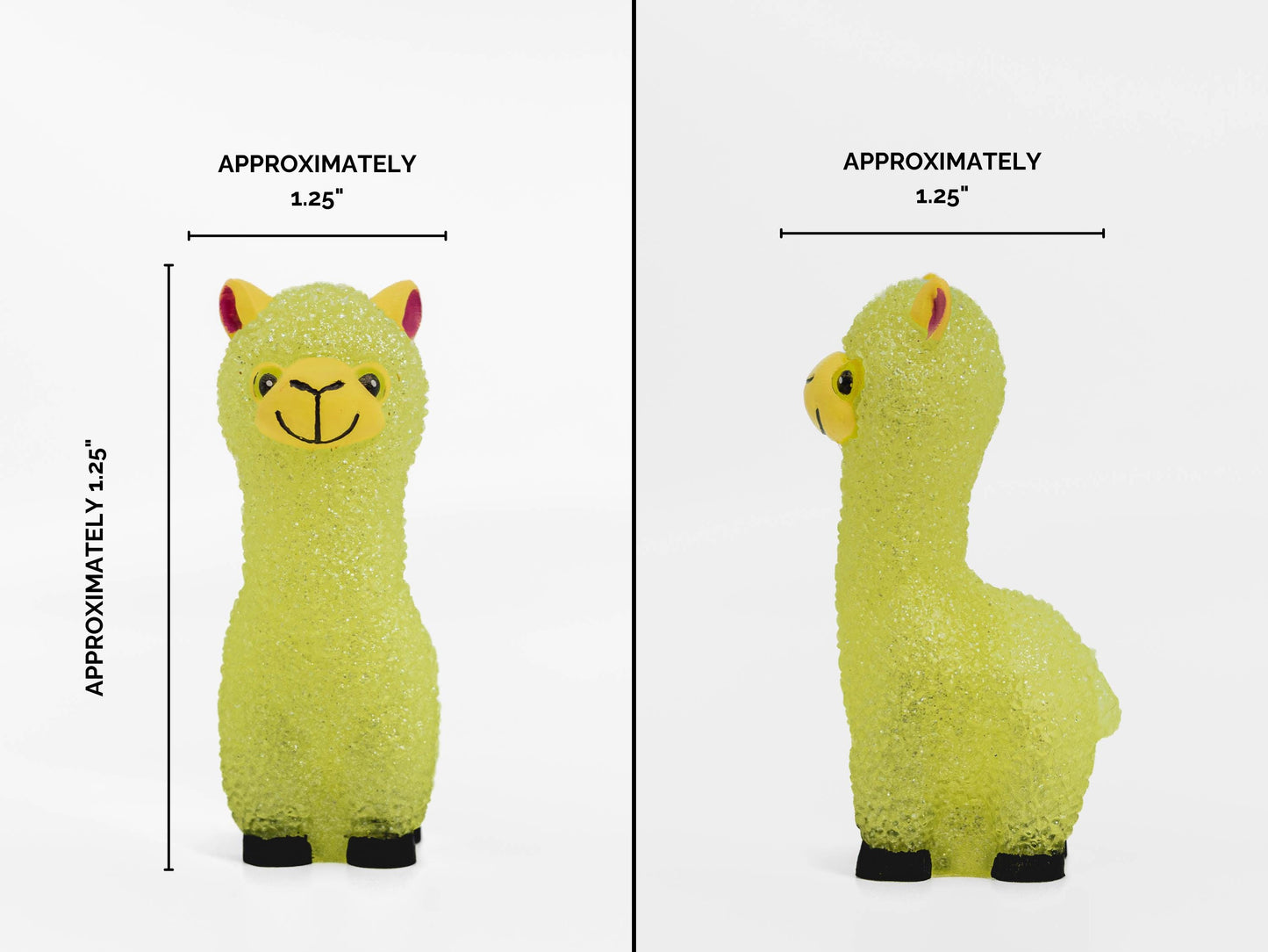 Colorful Resin Alpaca Sunshine Yellow and Glitter Llama Figurine Décor