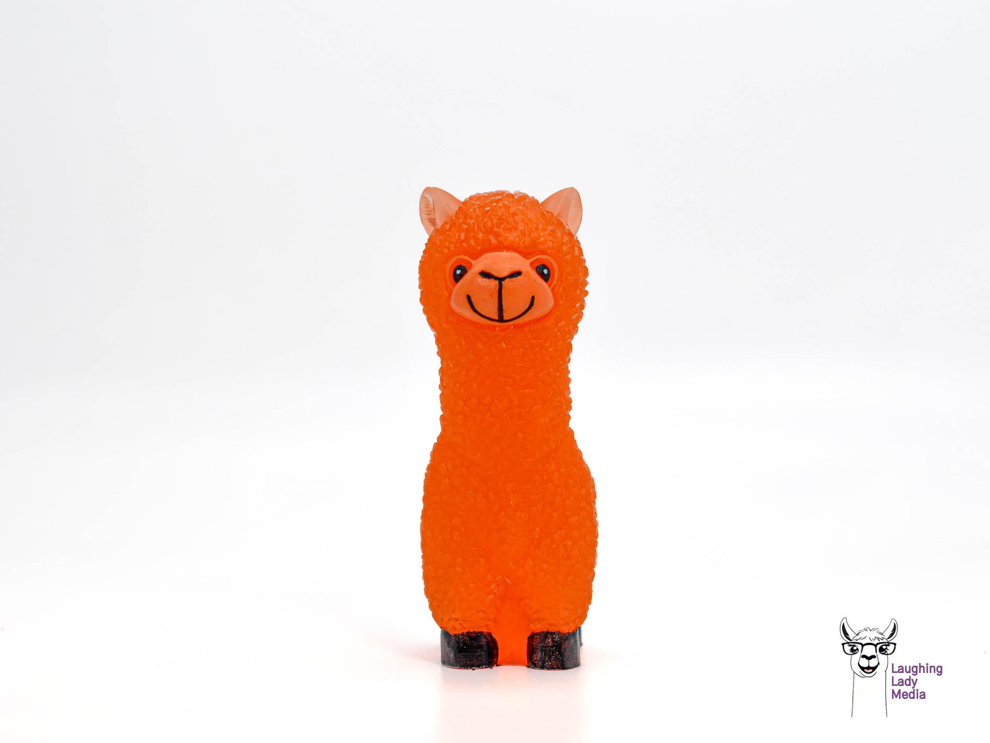 Unique Orange Llama Figurine Hand-Painted Resin Alpaca Gift