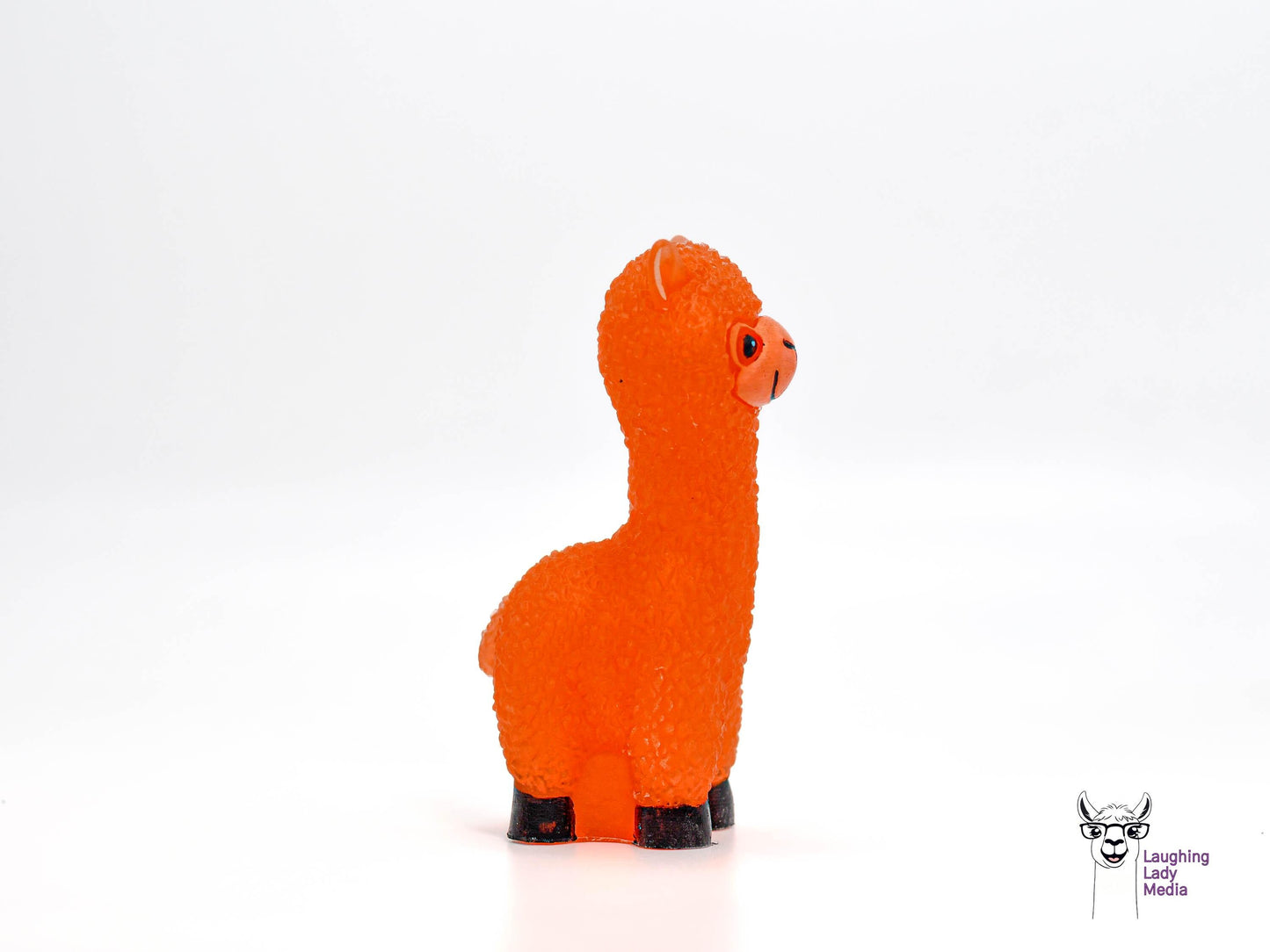 Unique Orange Llama Figurine Hand-Painted Resin Alpaca Gift