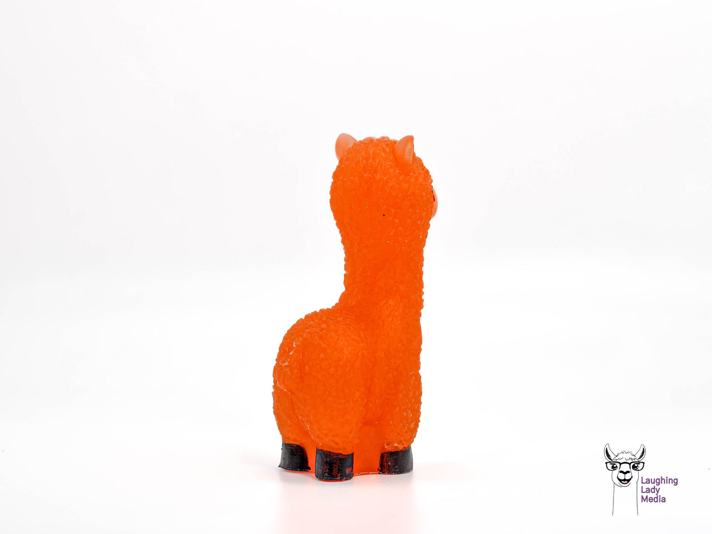 Unique Orange Llama Figurine Hand-Painted Resin Alpaca Gift