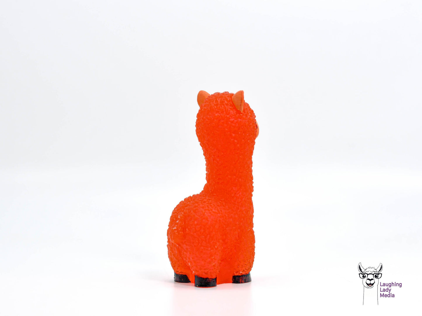 Orange Resin Alpaca Figurine Adorable and Colorful Llama Gift