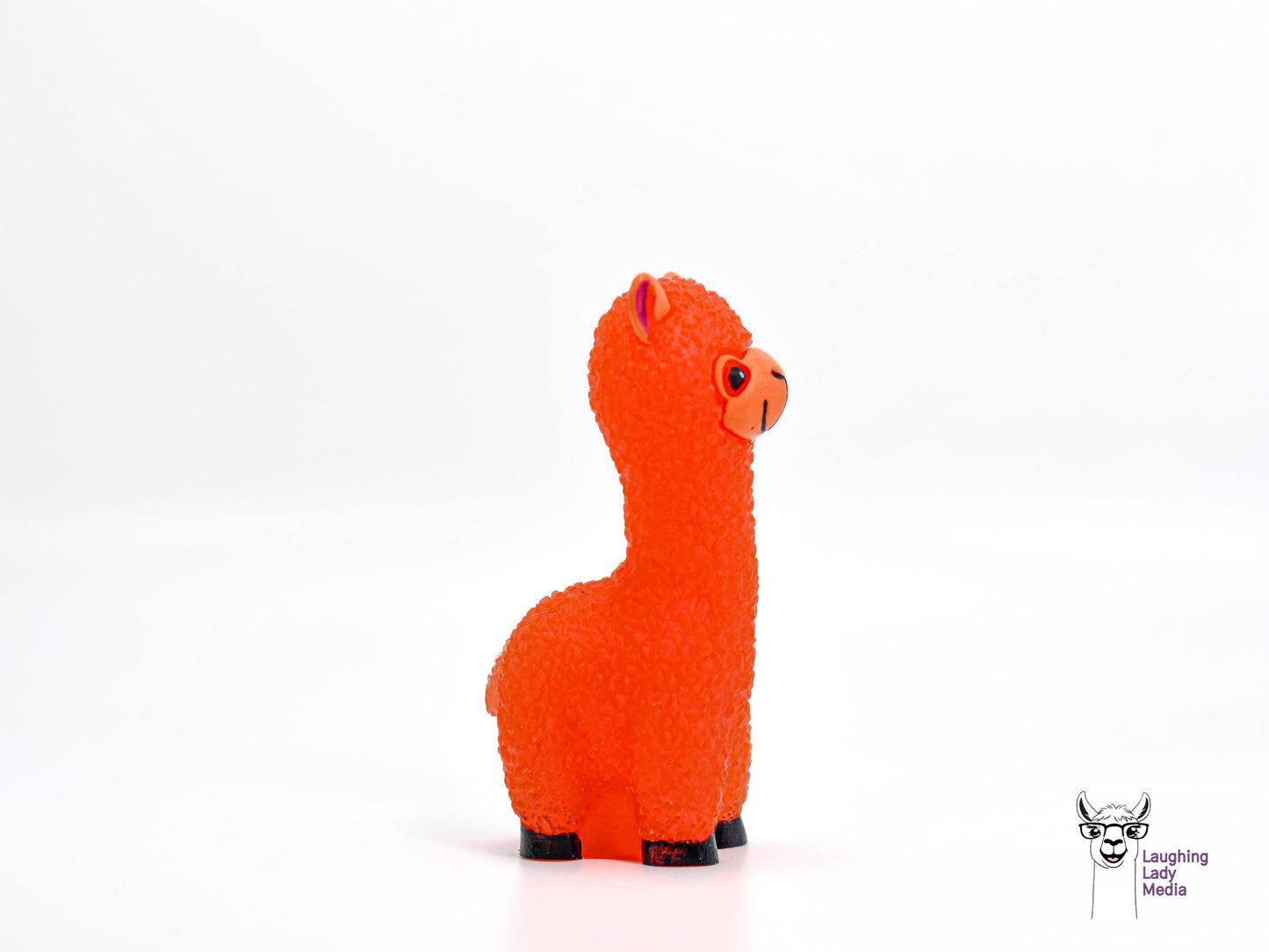 Orange Resin Alpaca Figurine Adorable and Colorful Llama Gift