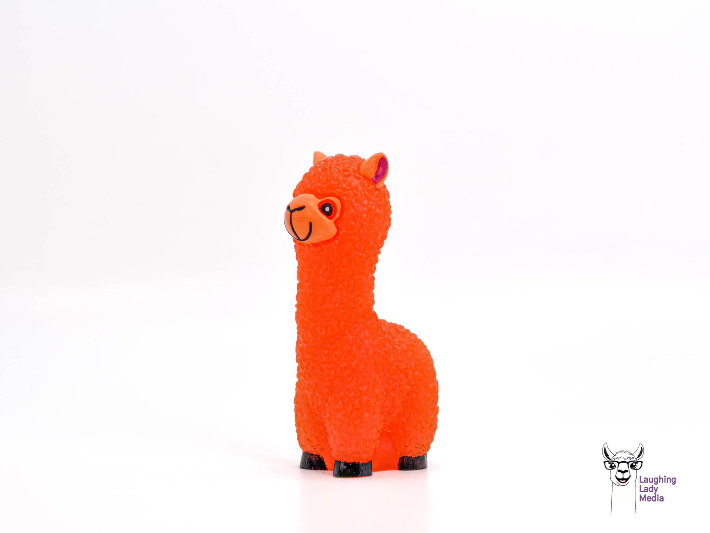 Orange Resin Alpaca Figurine Adorable and Colorful Llama Gift