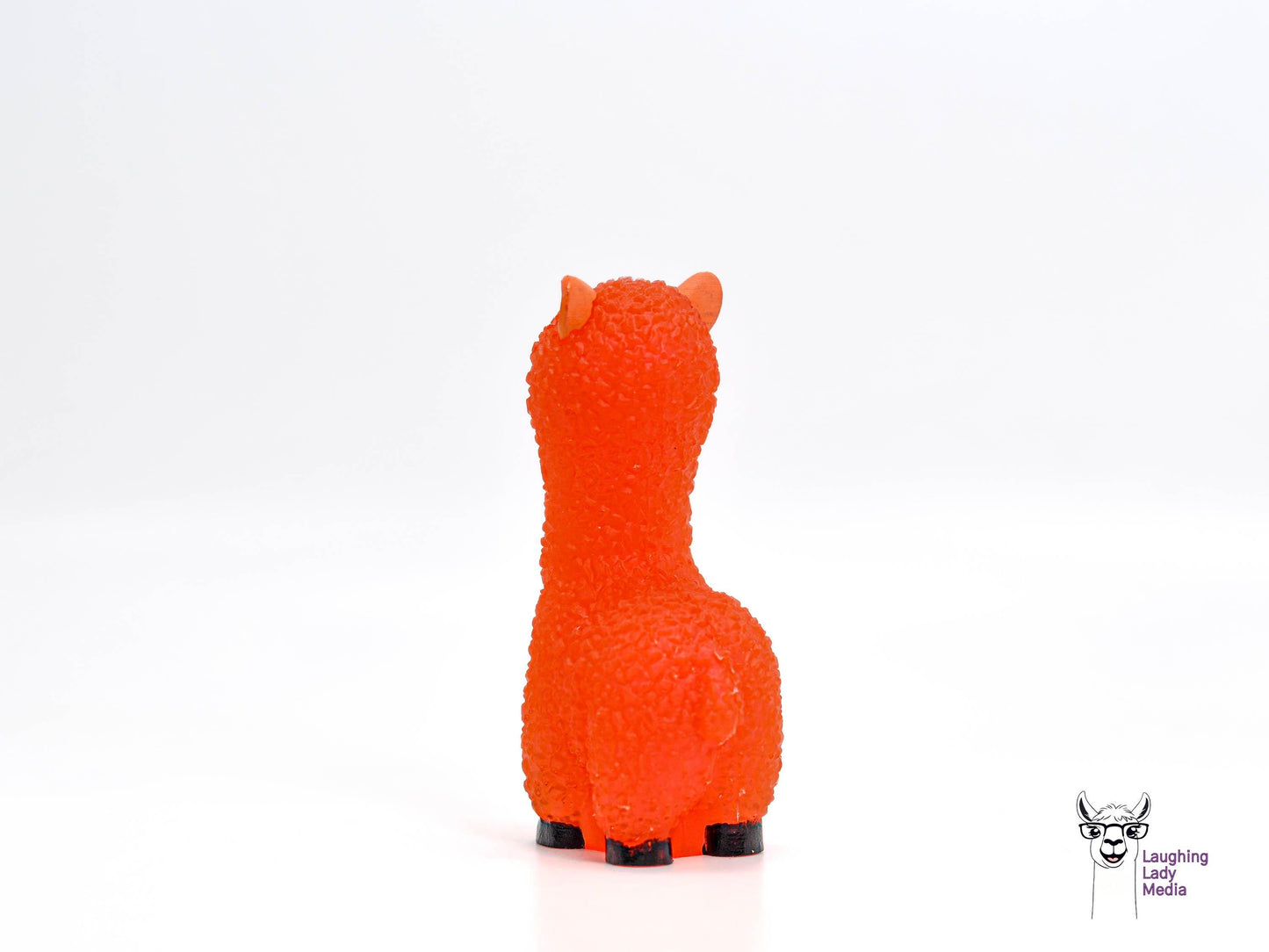 Orange Resin Alpaca Figurine Adorable and Colorful Llama Gift