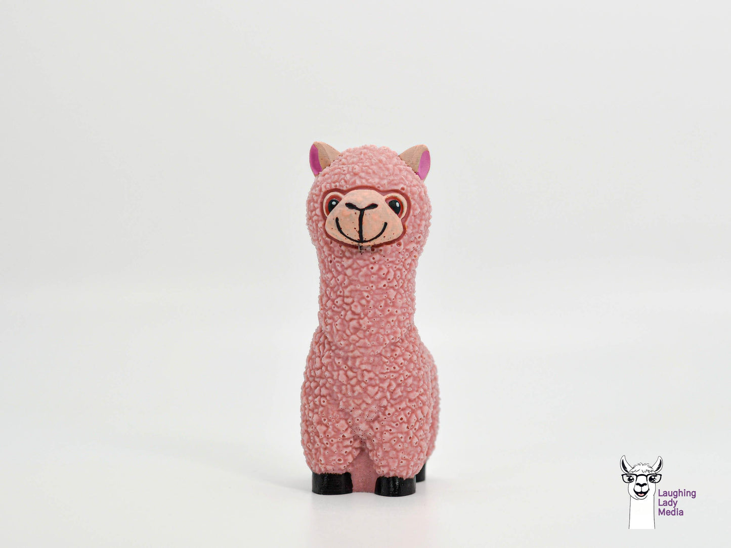 Adorable Pink Alpaca Handmade Resin Llama for Home Décor