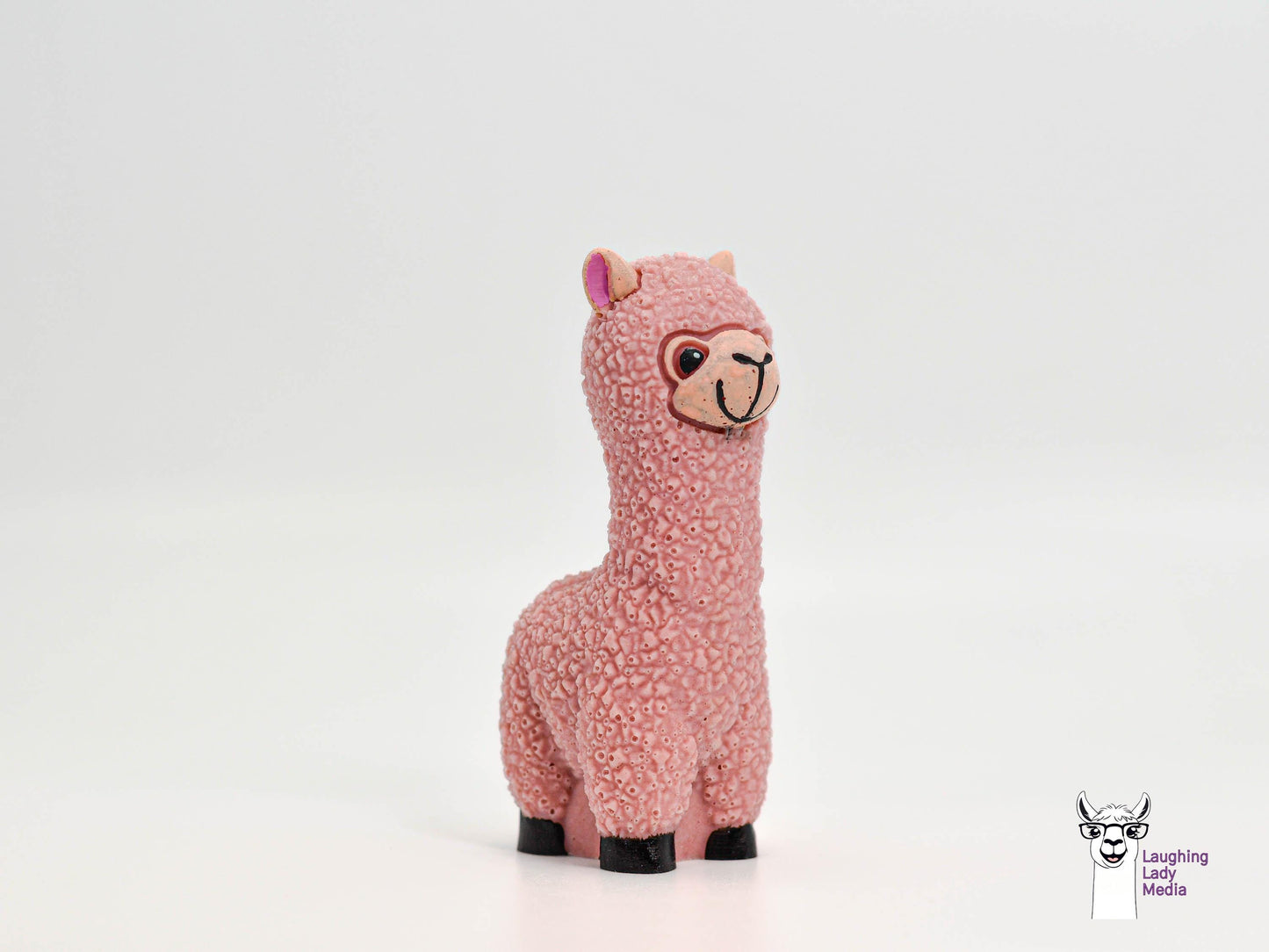 Adorable Pink Alpaca Handmade Resin Llama for Home Décor