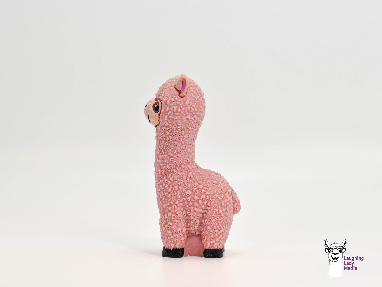 Adorable Pink Alpaca Handmade Resin Llama for Home Décor