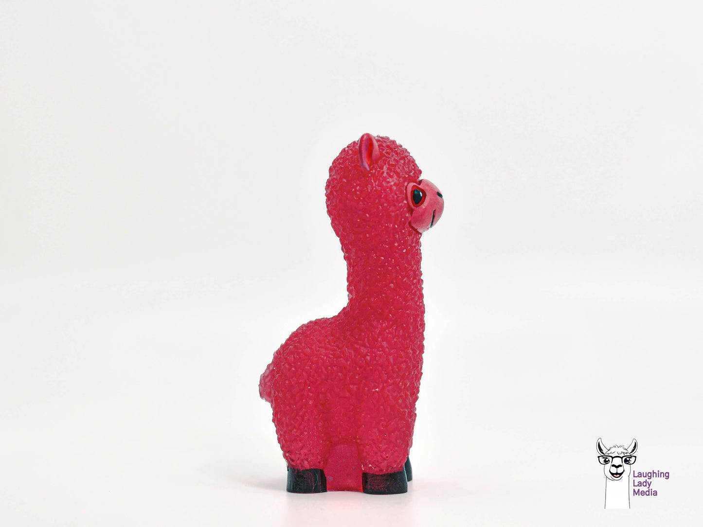 Unique Pink Llama Figurine Hand-Painted Resin Alpaca Gift