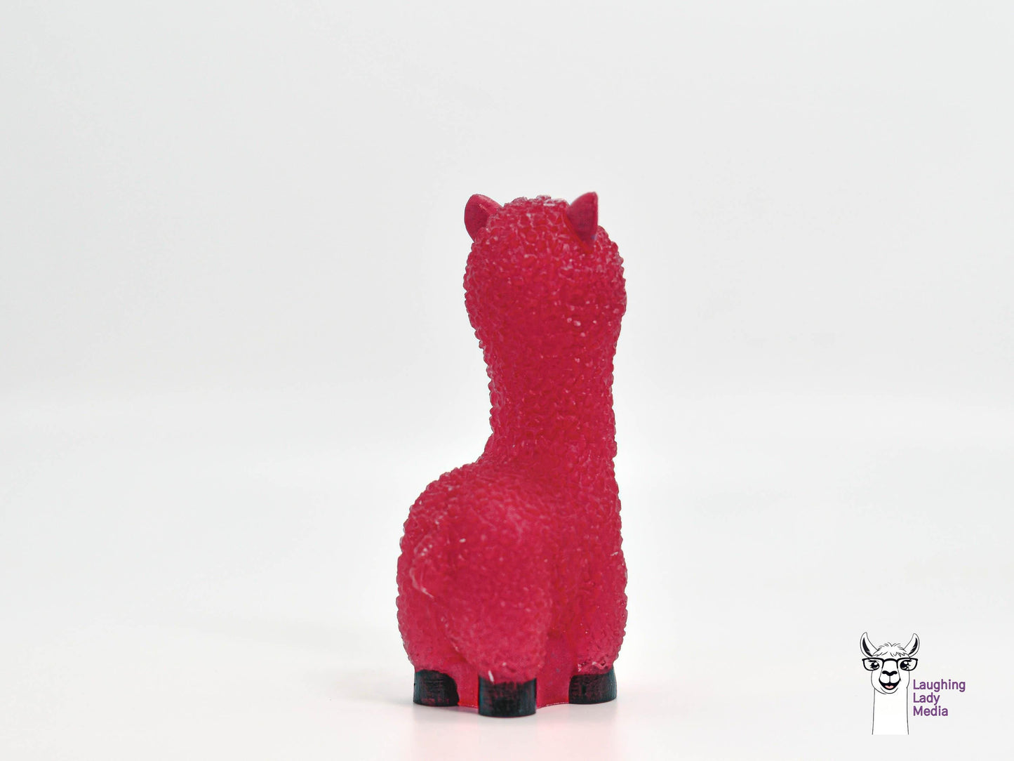 Unique Pink Llama Figurine Hand-Painted Resin Alpaca Gift