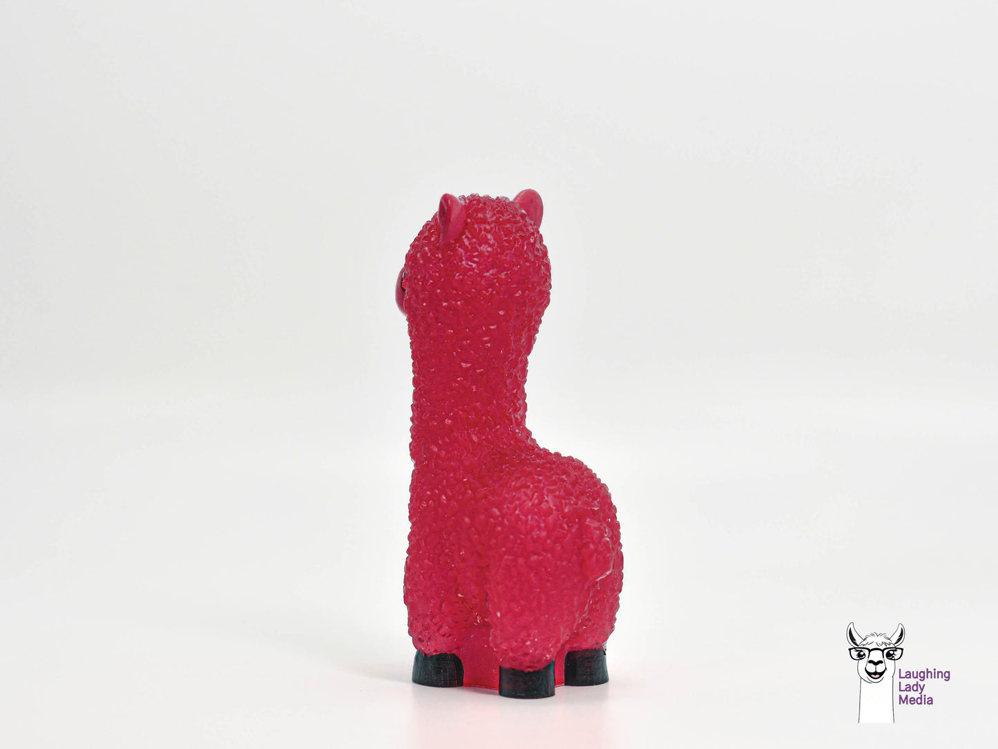 Unique Pink Llama Figurine Hand-Painted Resin Alpaca Gift