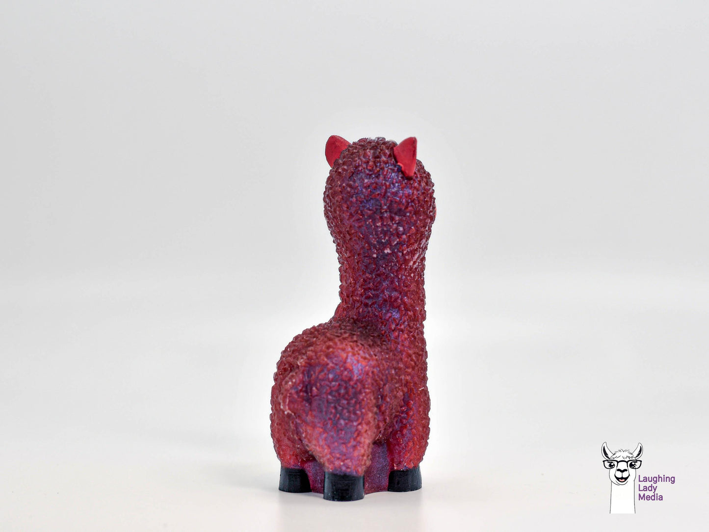Beautiful Burgundy and Red Resin Alpaca Handmade and Unique Gift