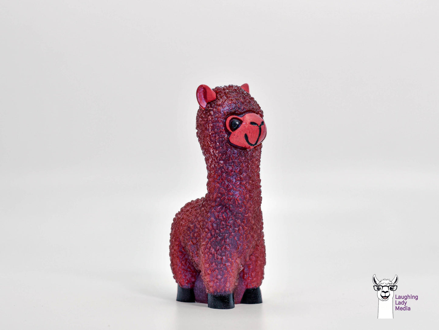 Beautiful Burgundy and Red Resin Alpaca Handmade and Unique Gift